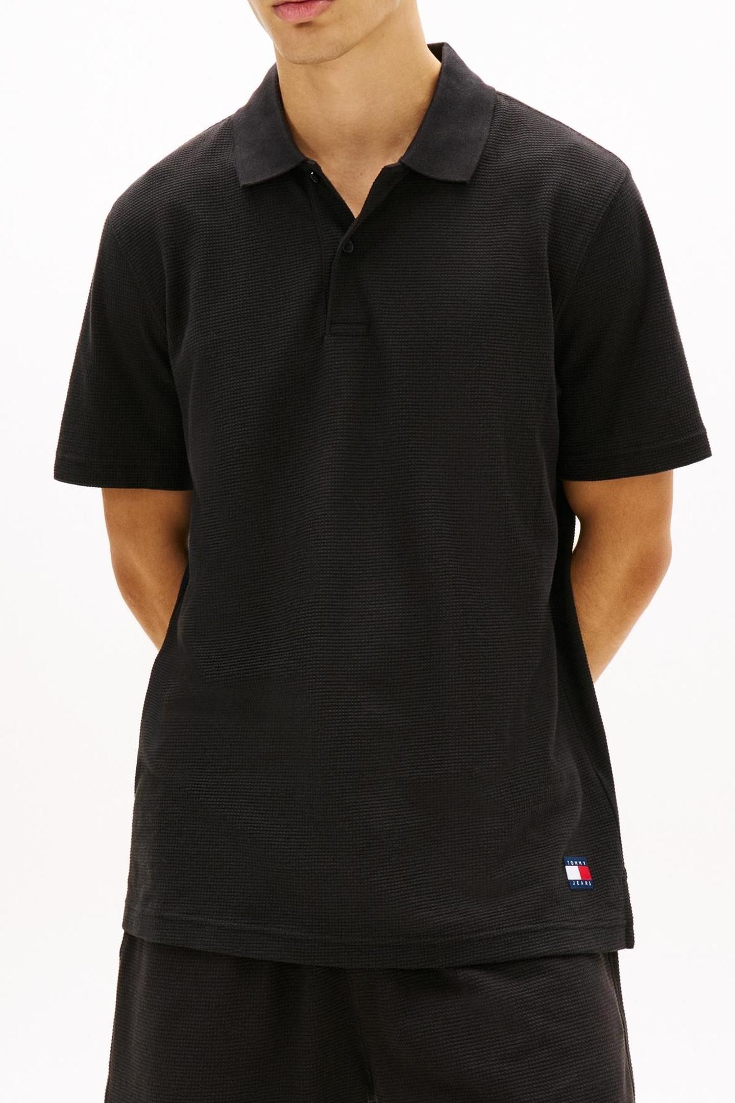 TJM REGULAR WAFFLE POLO BLACK 3