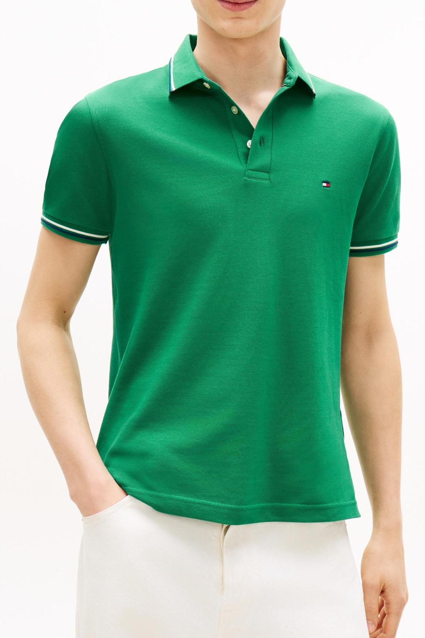 TIPPED SLIM FIT POLO NOUVEAU GREEN 1