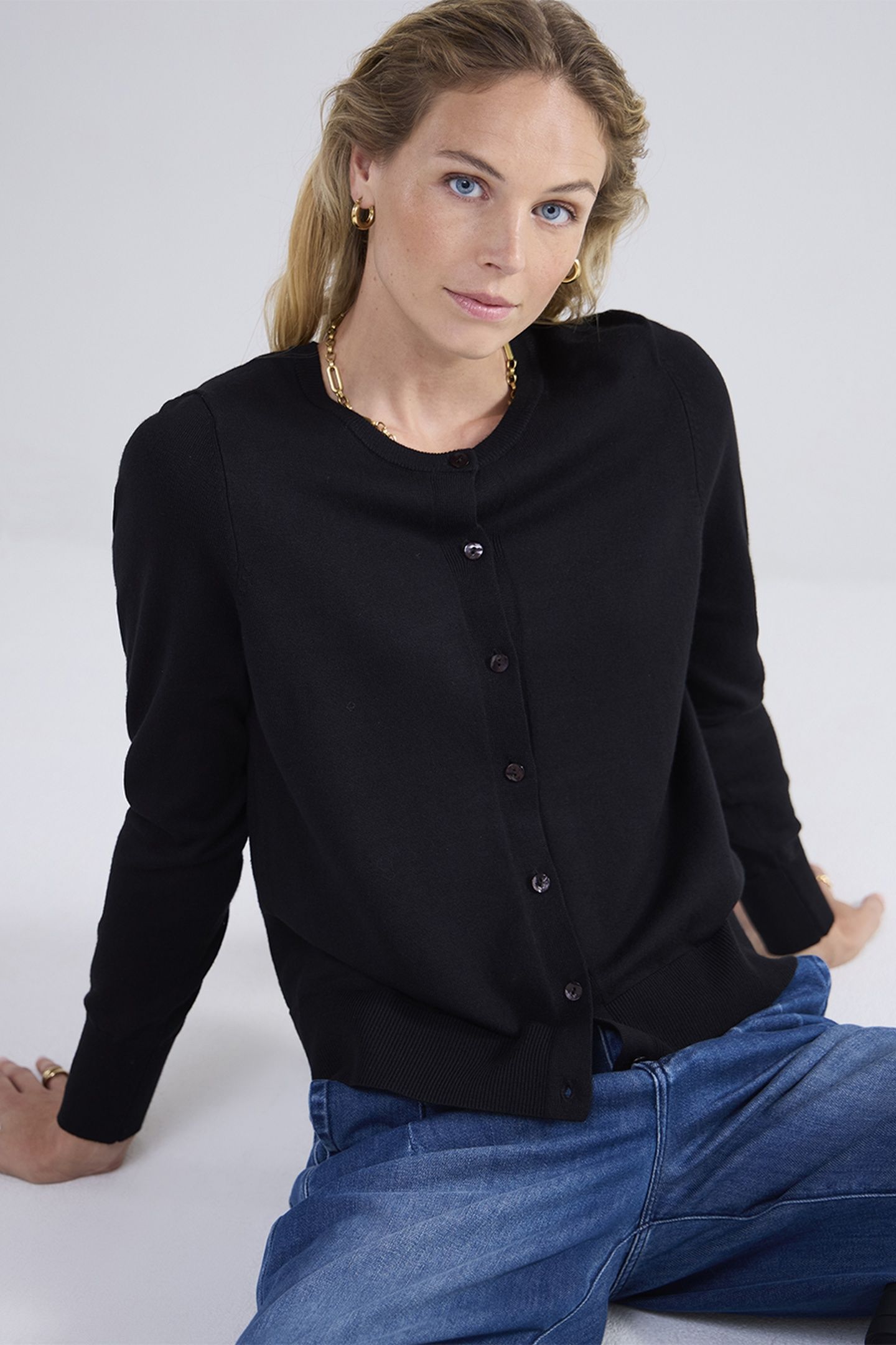 SHORT CARDIGAN SOFT VISCOSE POLYAMIDE KNIT BLACK 2