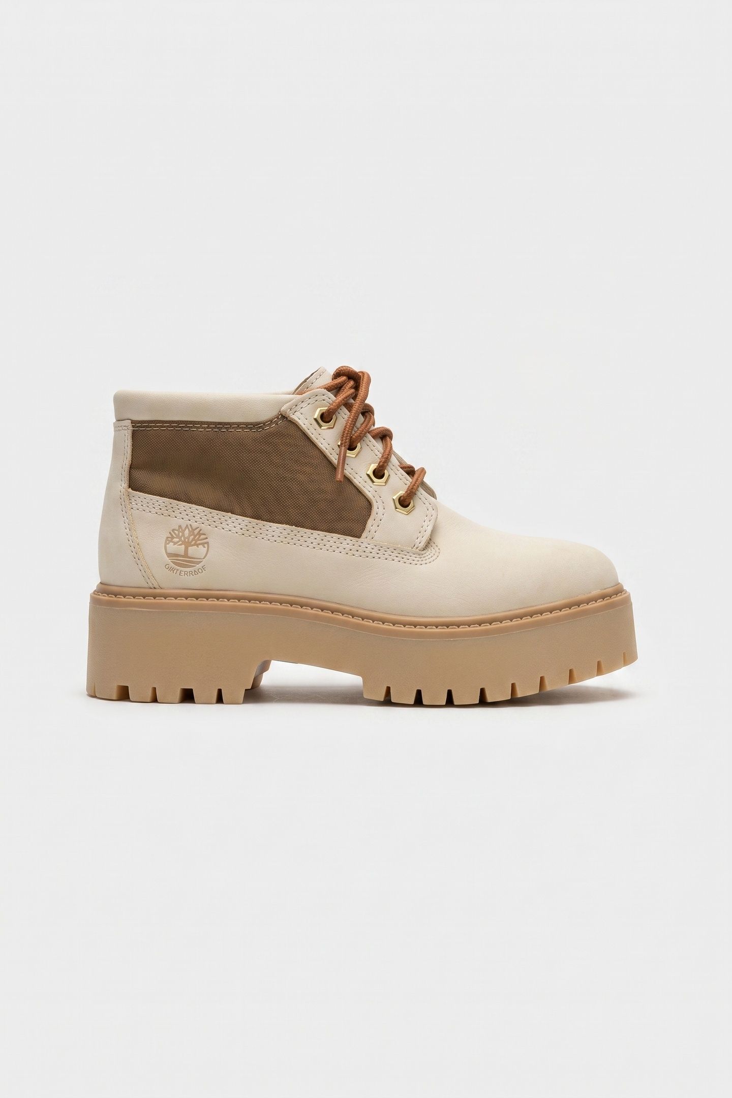 MID LACE UP WATERPROOF BOOT LIGHT BEIGE 1