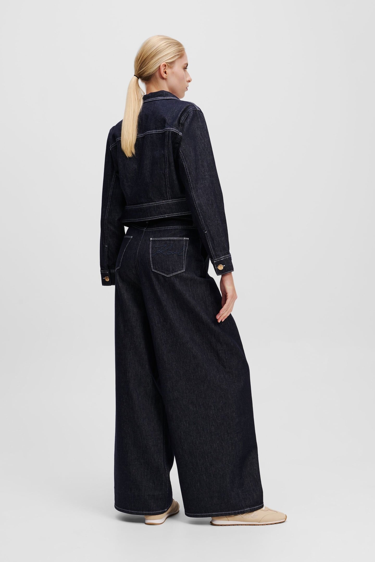 BUTTON DENIM PANTS DARK BLUE 2