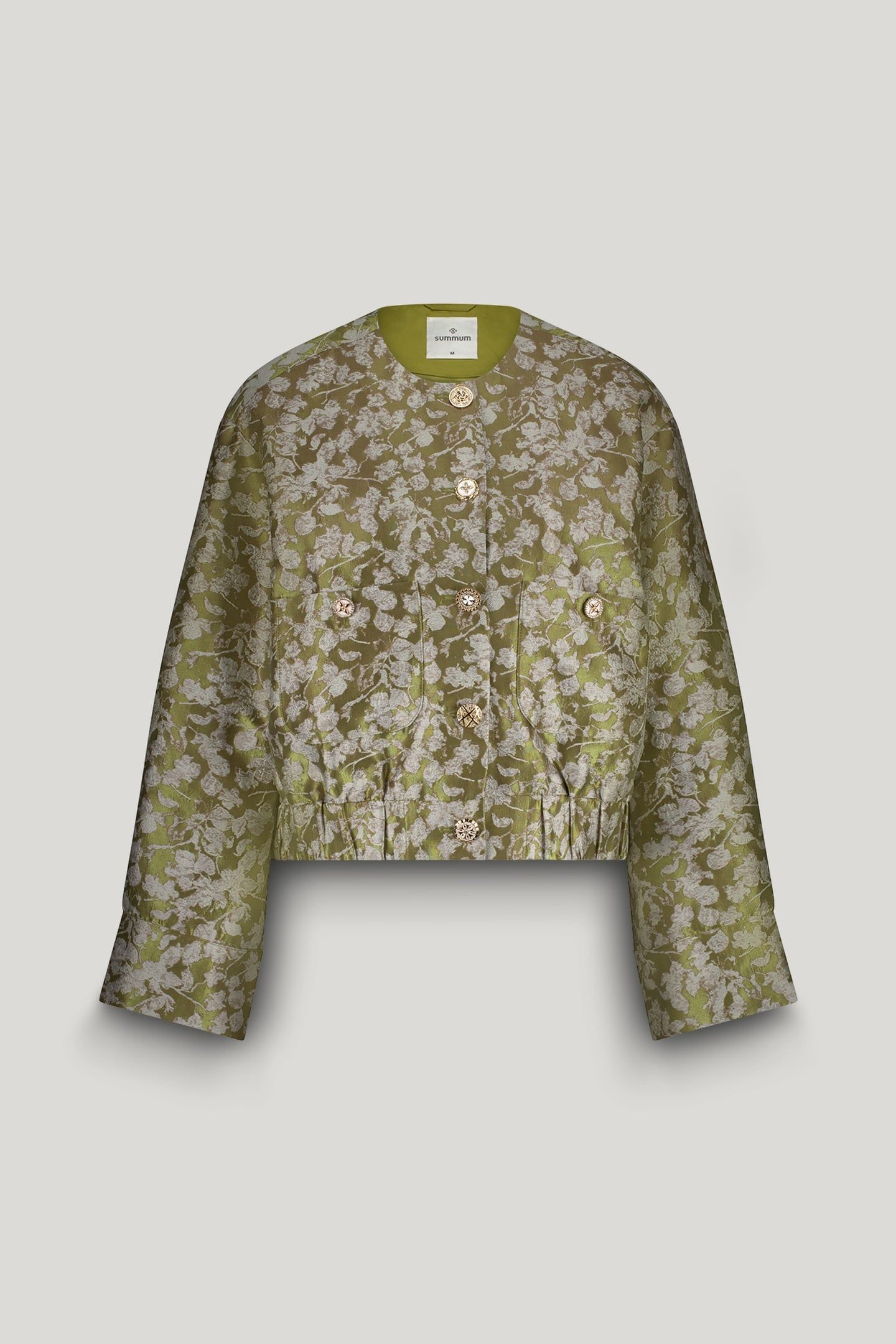 JACKET BOMBER LEAVES JAQUARD MISTY LIME 4