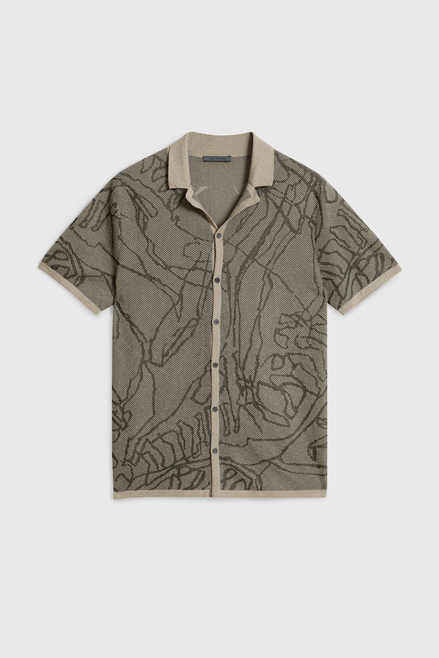 HOLT HAND DRAWING JACQUARD CAMP COLLAR SPRUCE 3