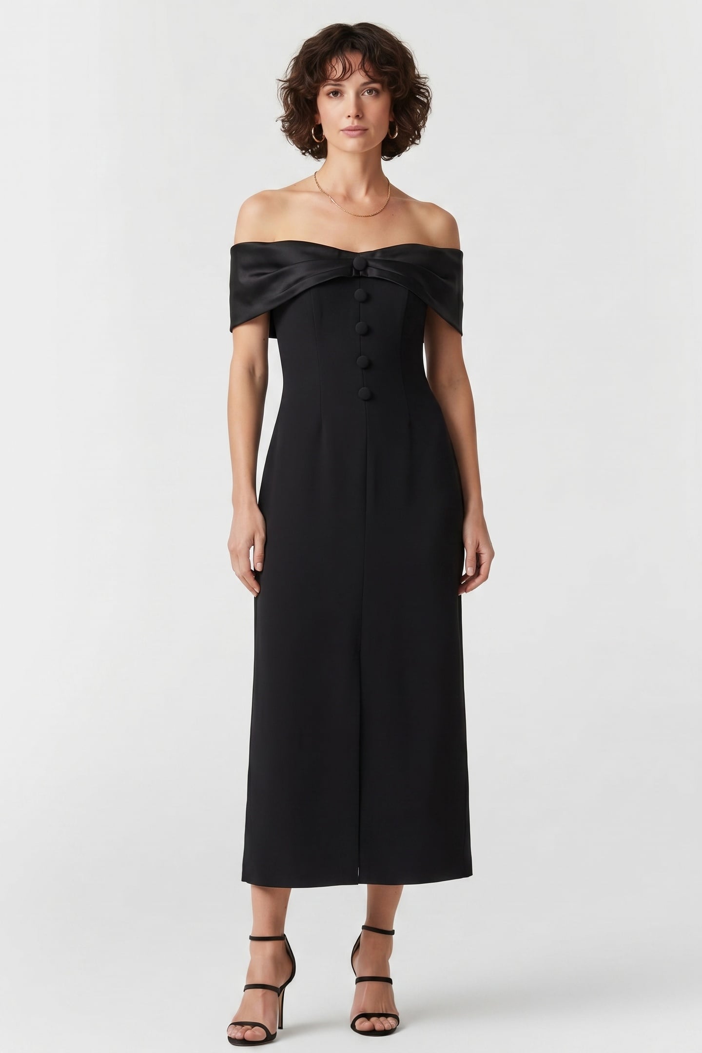 BOW MIDI DRESS BLACK 4