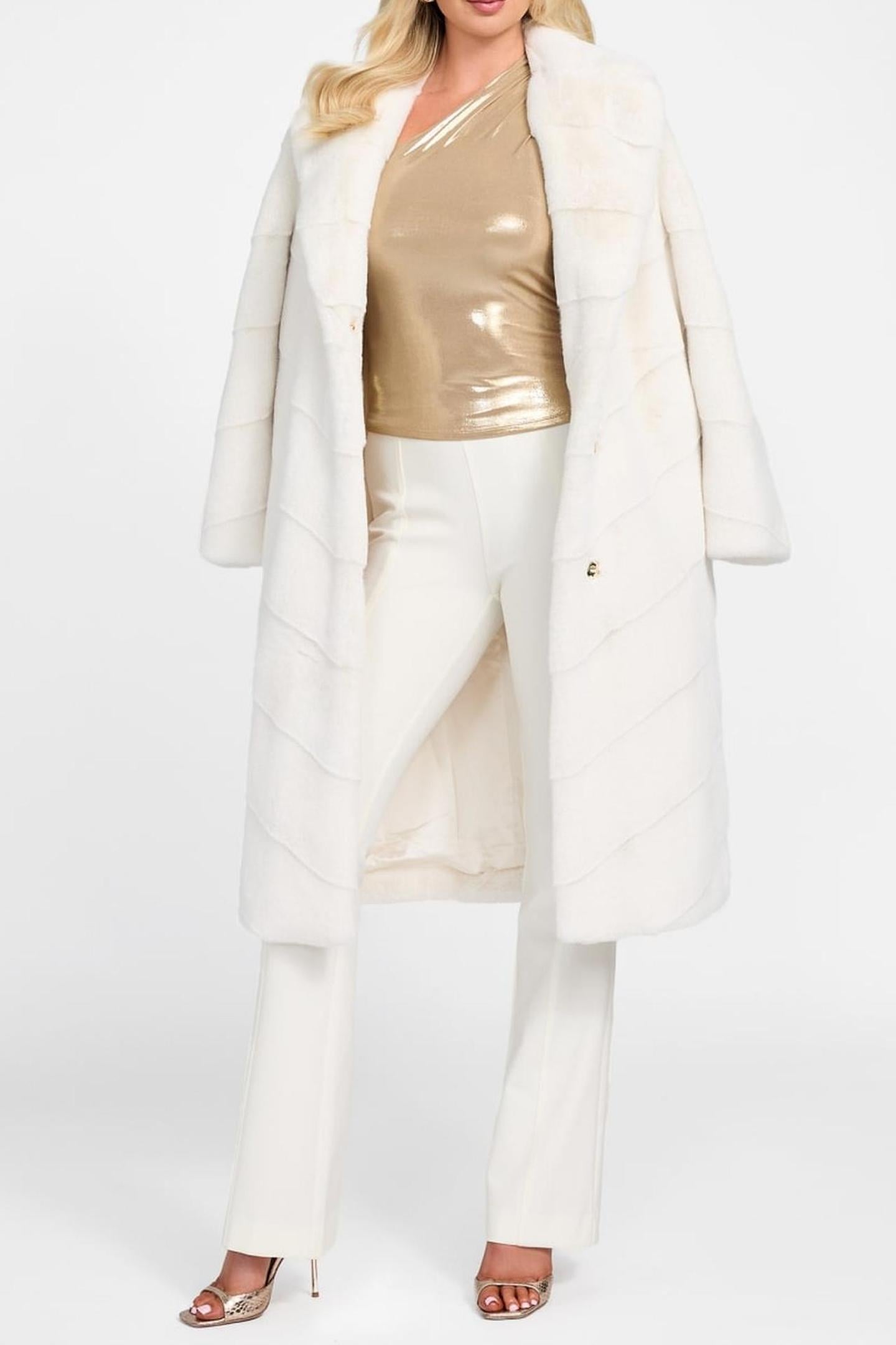 PETRA ONESHOULDER DR GOLD SHINY 1