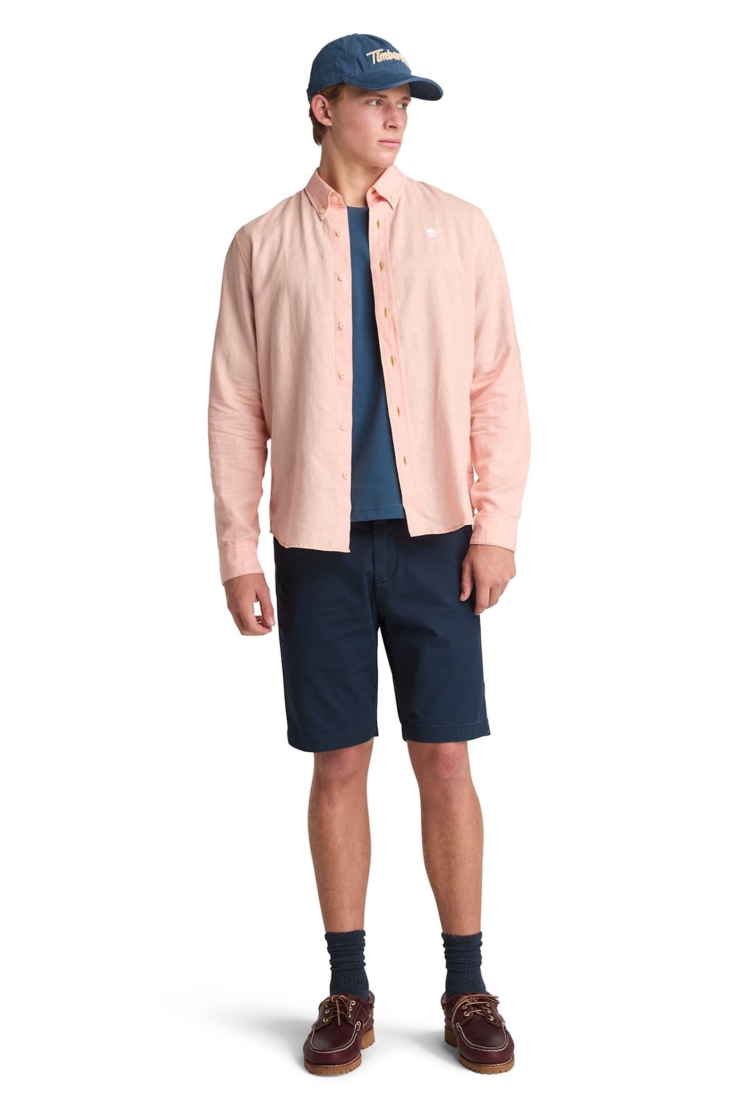 COTTON/LINEN LONG SLEEVE SHIRT TROPIC PEACH 1
