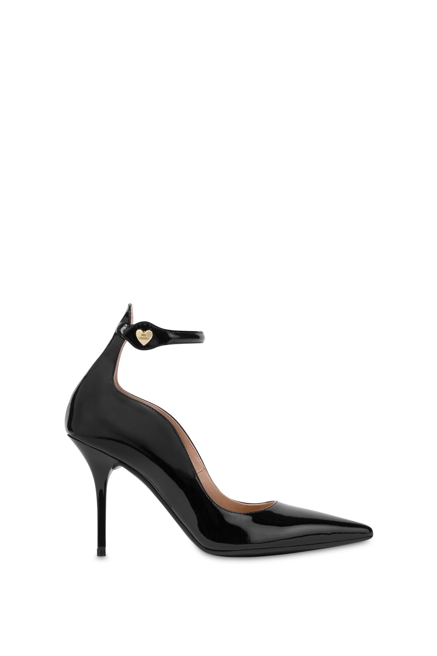HEART BUTTON PATENT LEATHER PUMPS BLACK 1