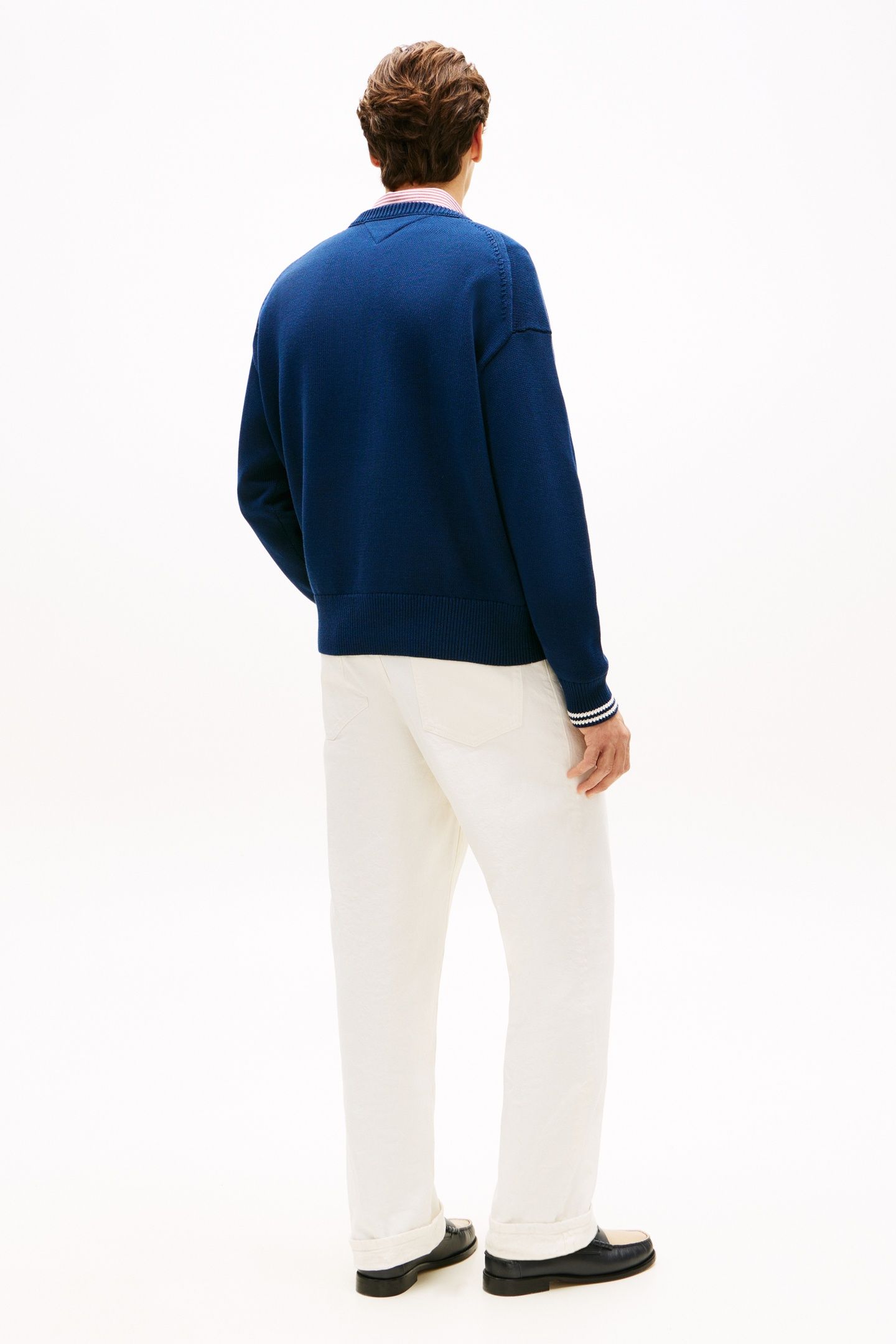 CHUNKY COTTON CREW NECK SWEATER CARBON NAVY 3