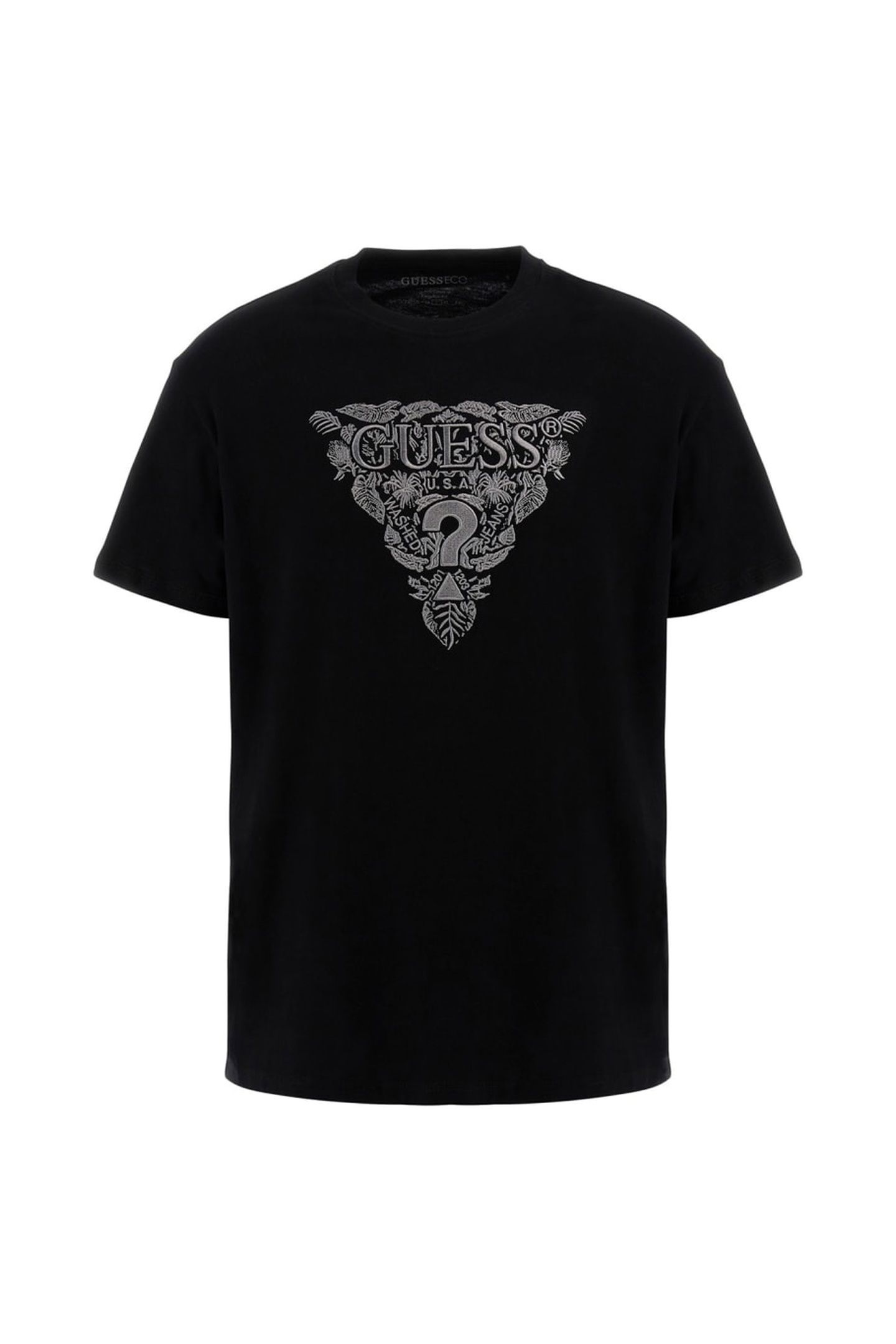 GUESS ECO SS CN FLOWER EMBRO T JET BLACK A996 5