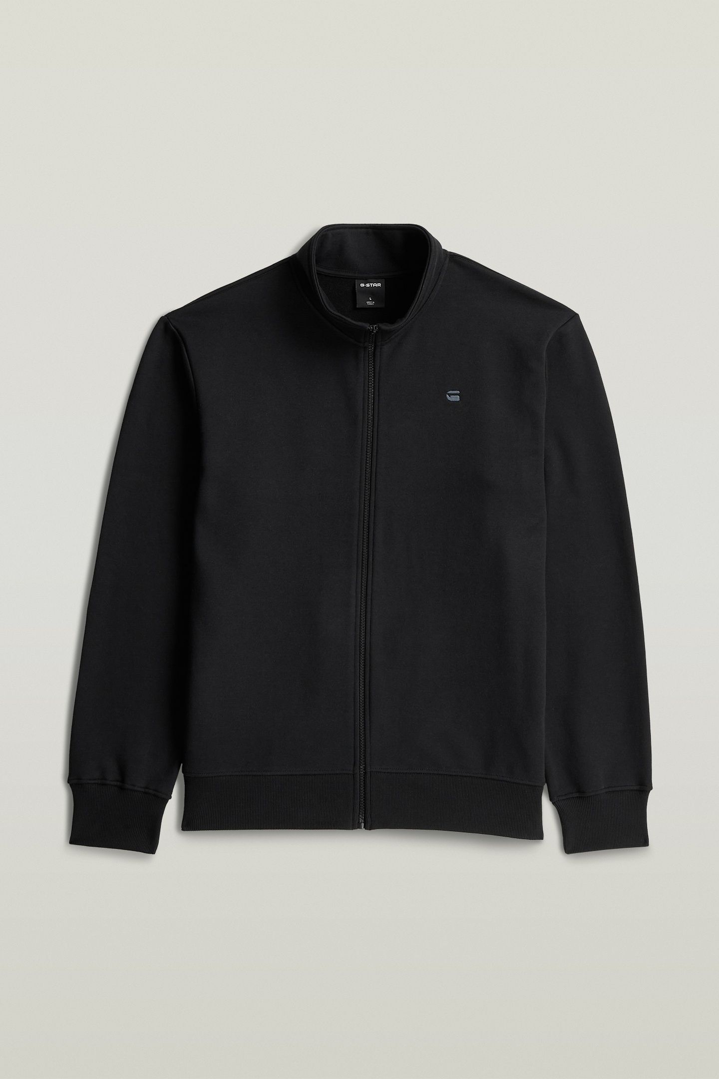 ZIP STAND UP COLLAR SWEAT L\S DK BLACK 3