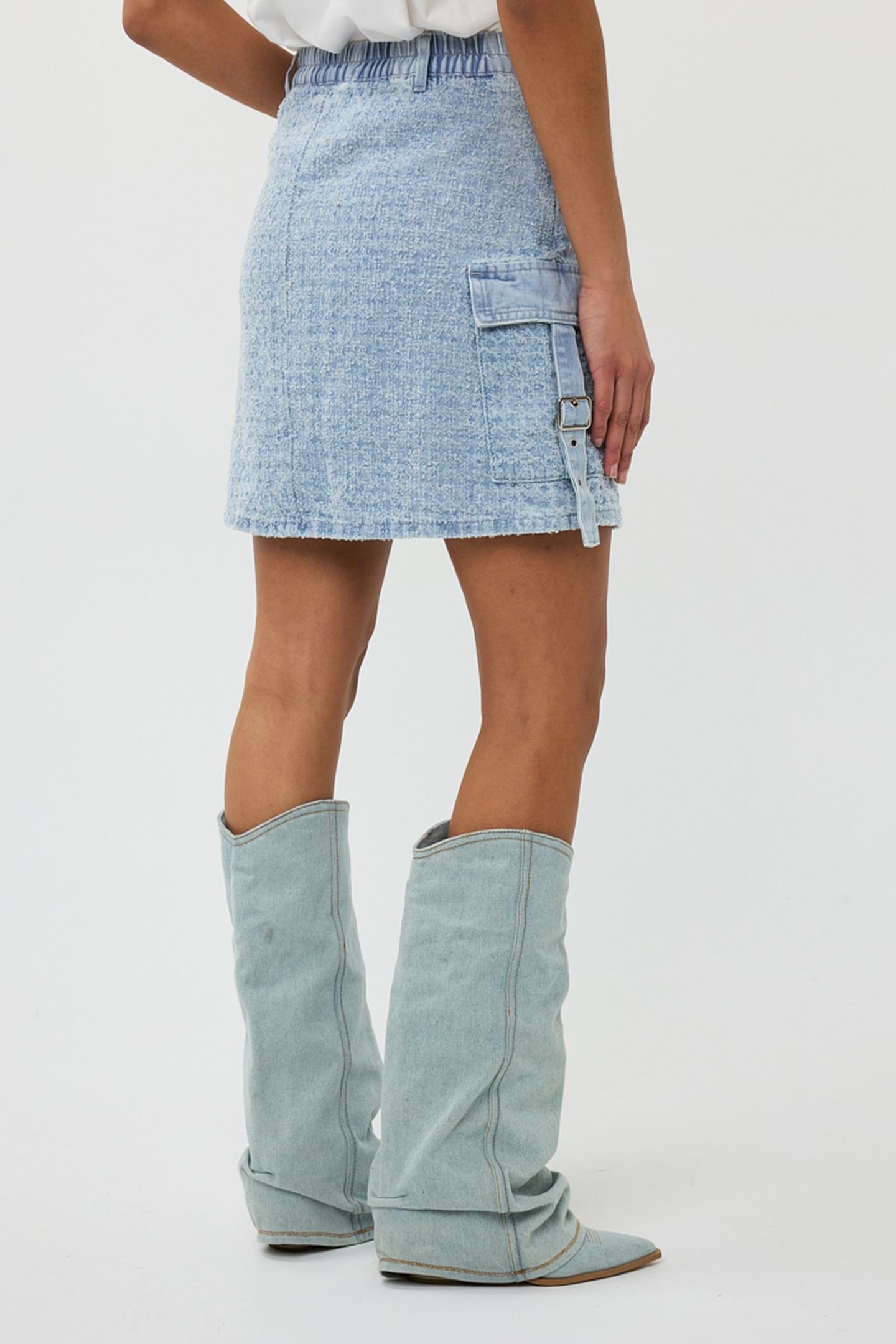 SKIRT JEANS DAMAGED LIGHT BLUE 4