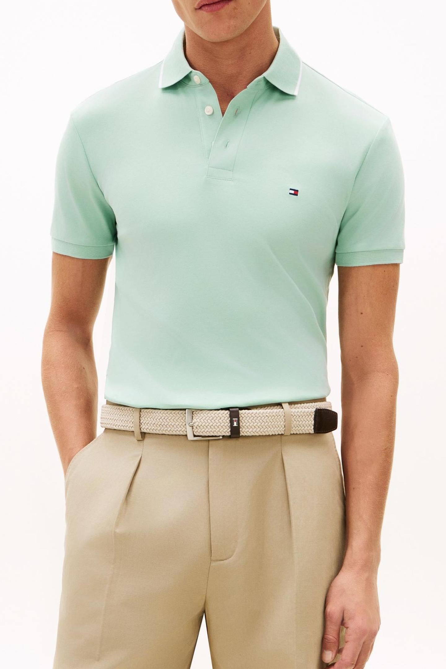 LIQUID COTTON TIPPED POLO CRUSHED MINT 1