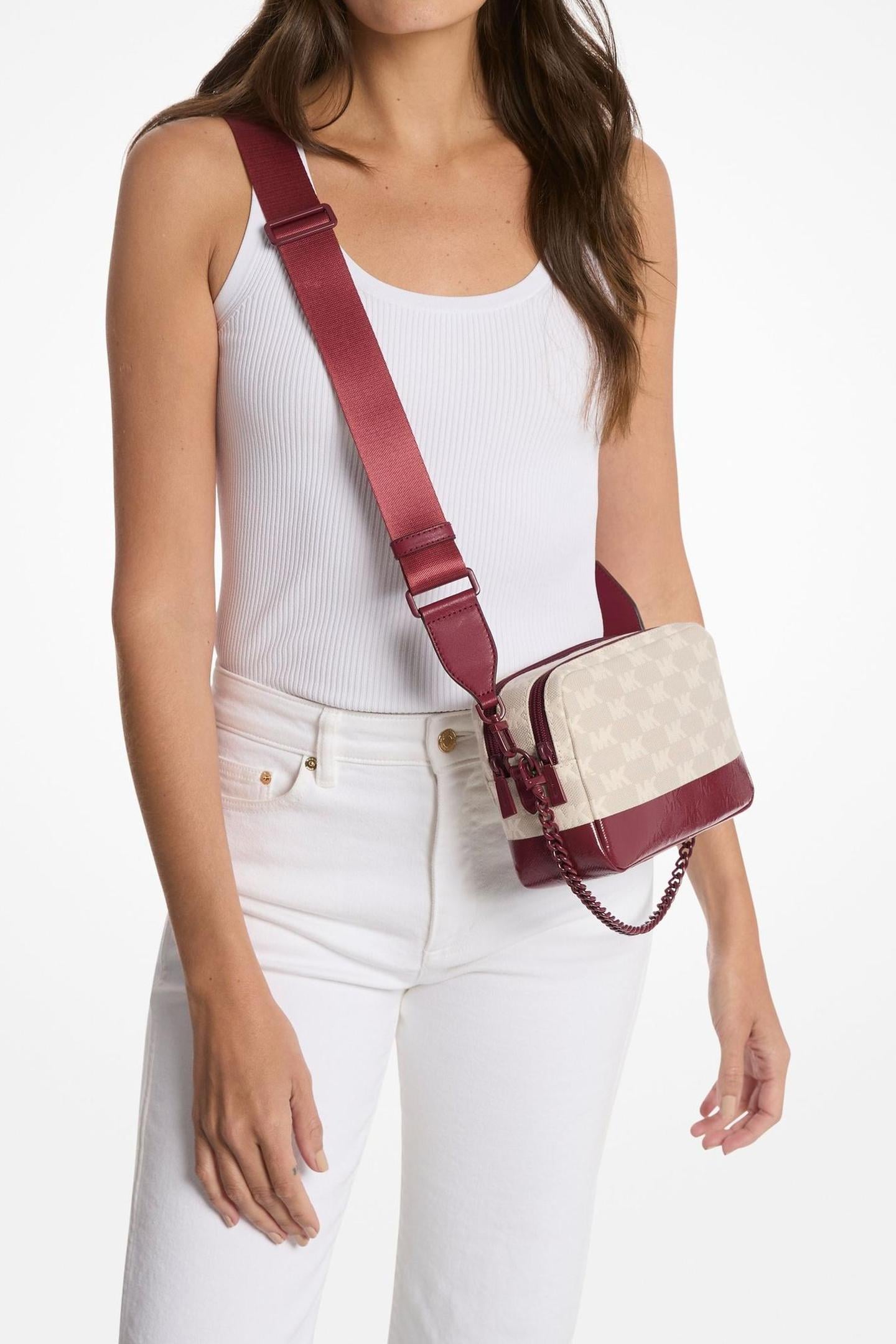 MEDIUM DOUBLE ZIP CHAIN CAMERA CROSSBODY MULBERRY 1