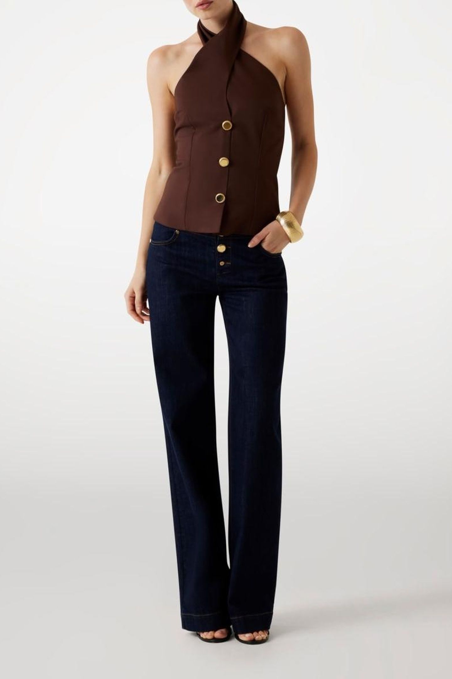 NADA HALTER NECK SL RICH BROWN 1