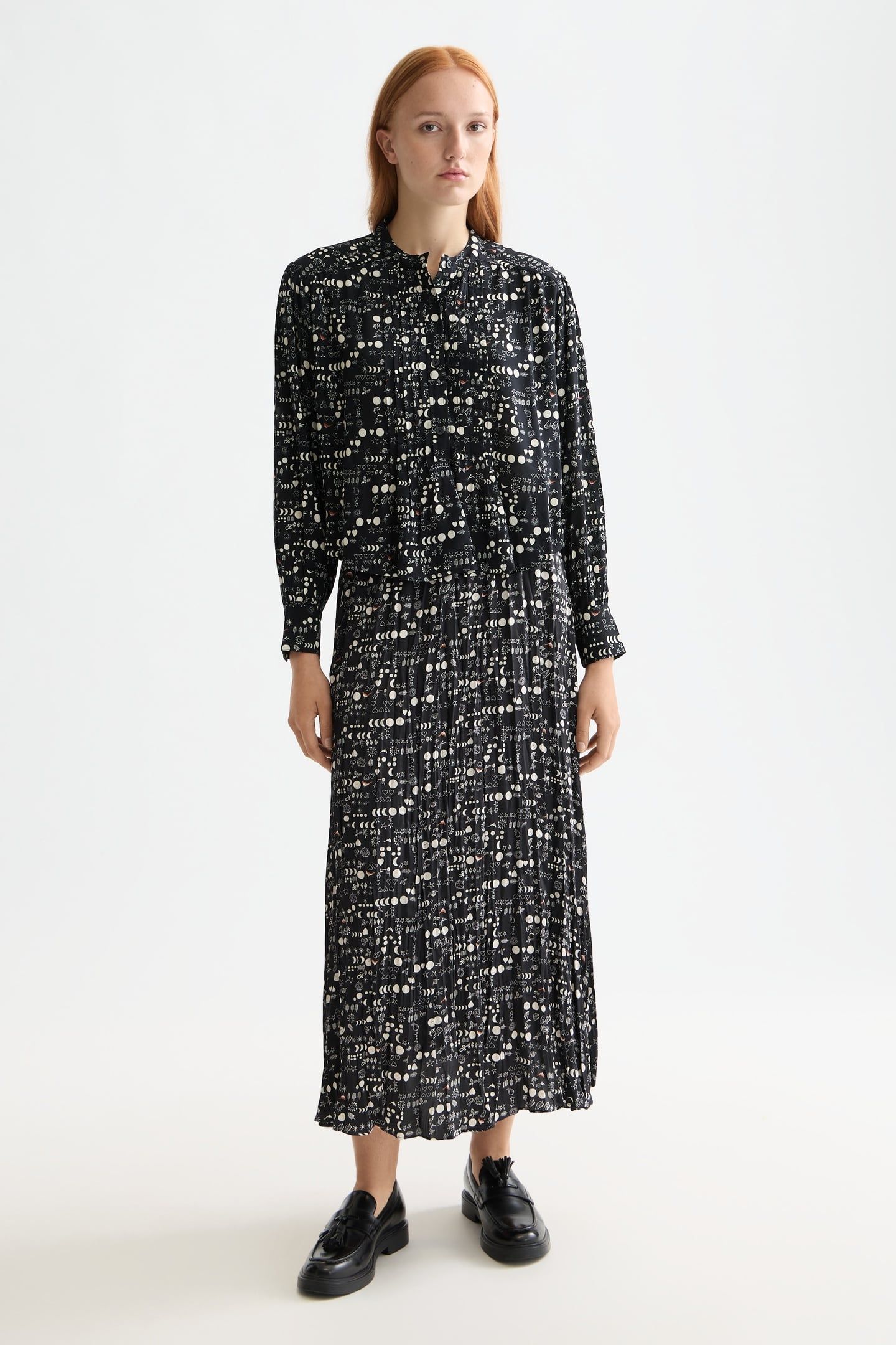 PRINTED PINTUCK SHIRT MOON GARDENING 2