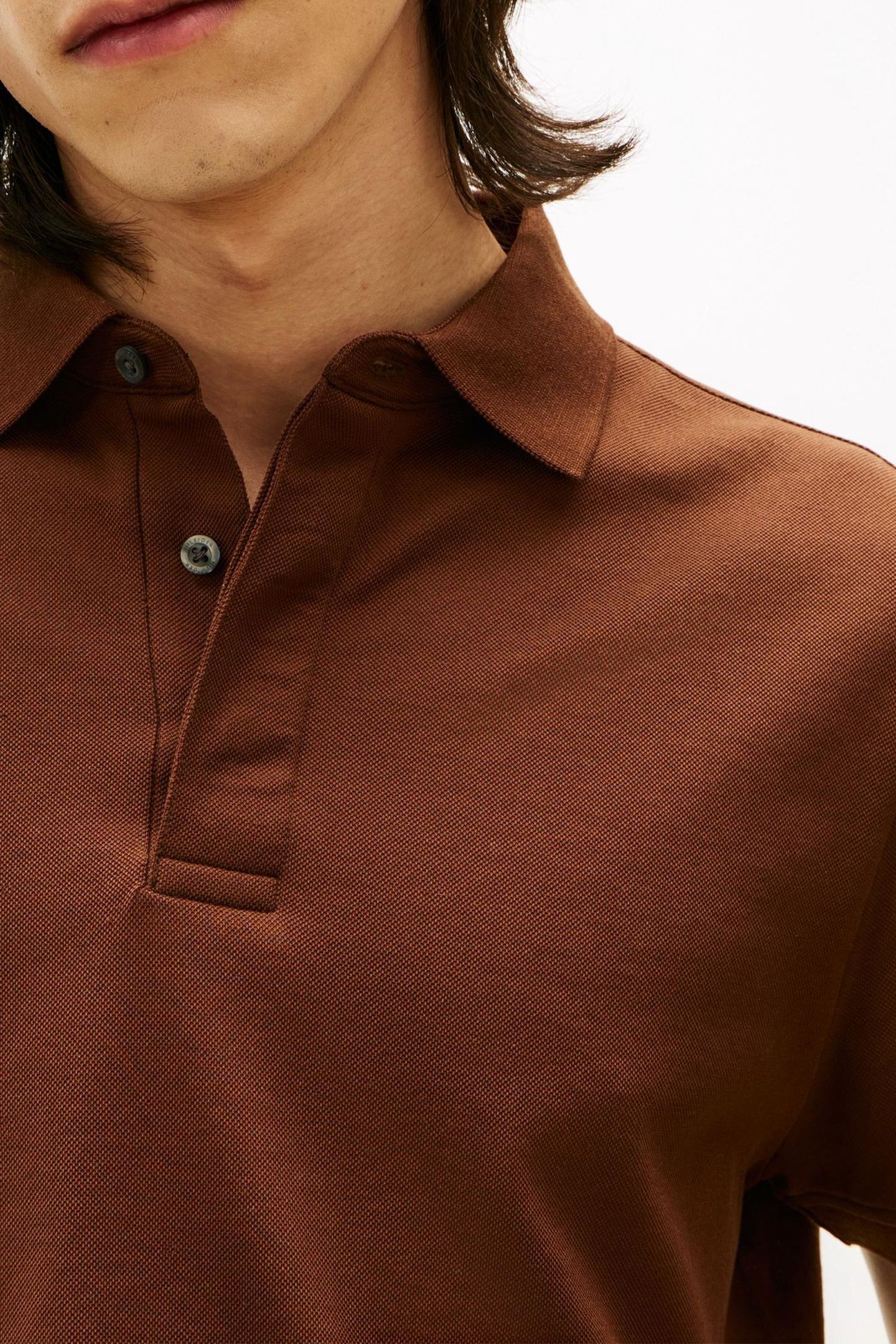 HIDDEN PLACKET REGULAR POLO LEGACY BROWN 5