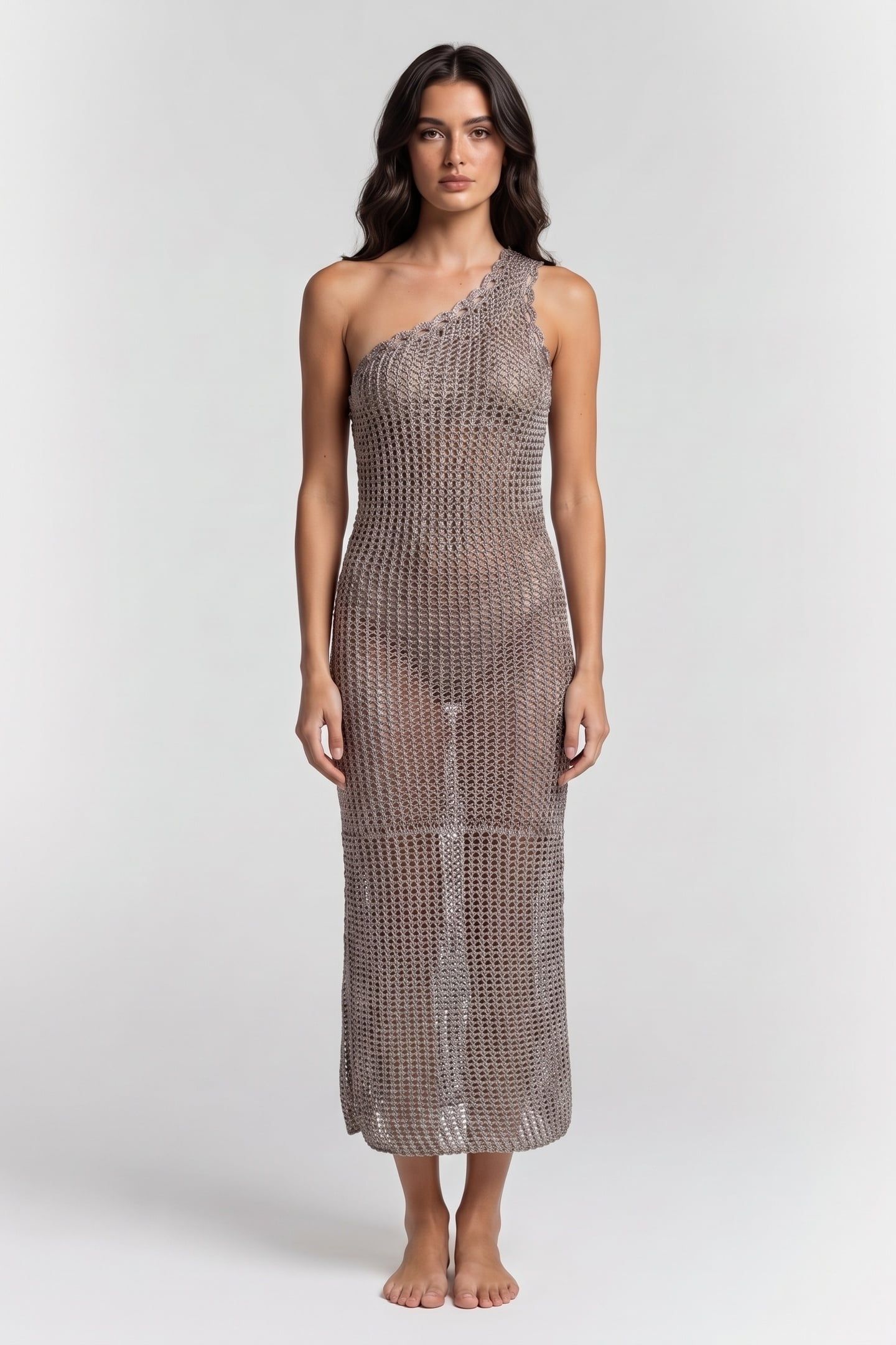 WIDDY DRESS METALLIC GREY 1