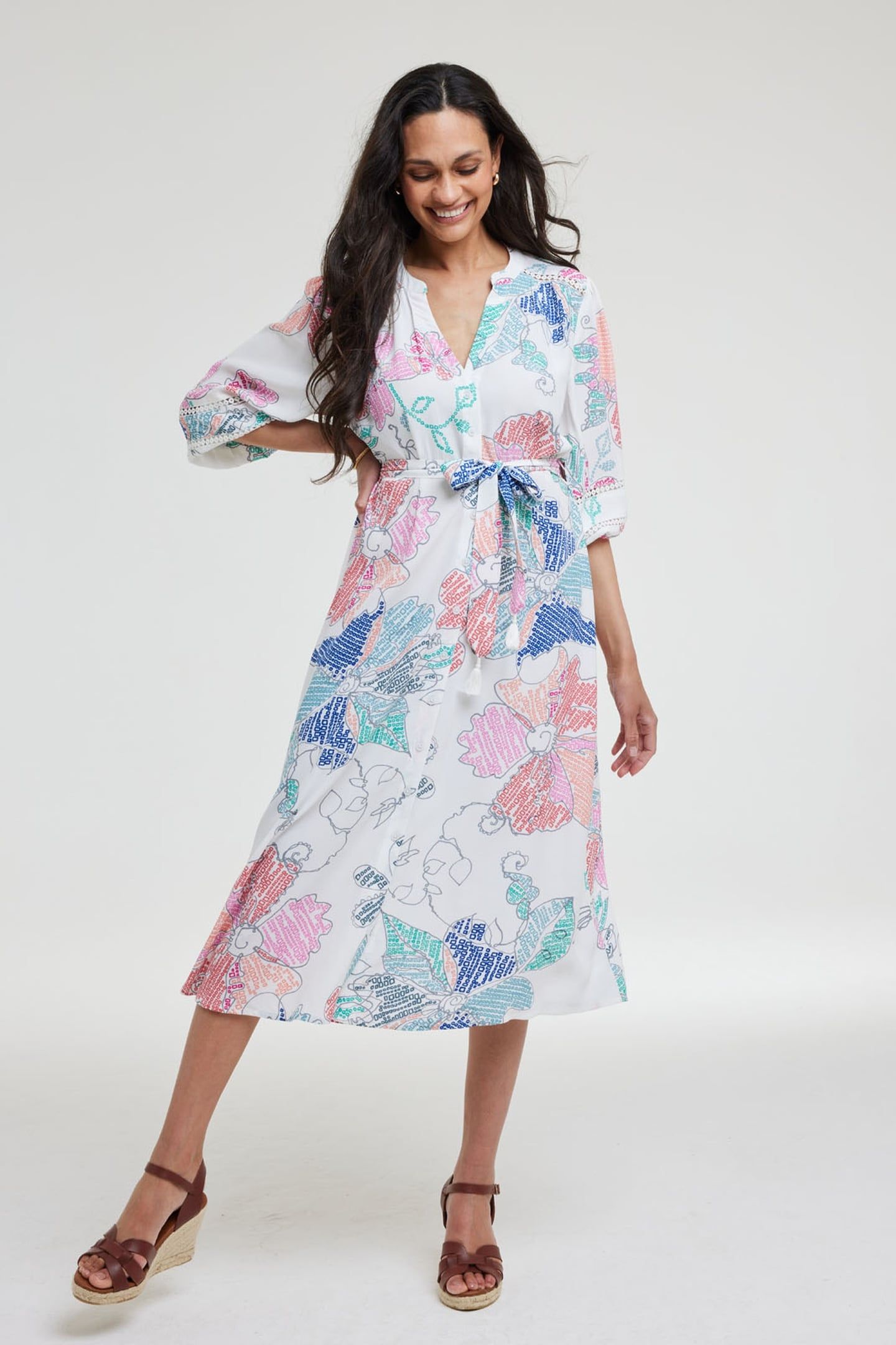 DRESS DIZZY OFFWHITE BITMAP PRINT 1