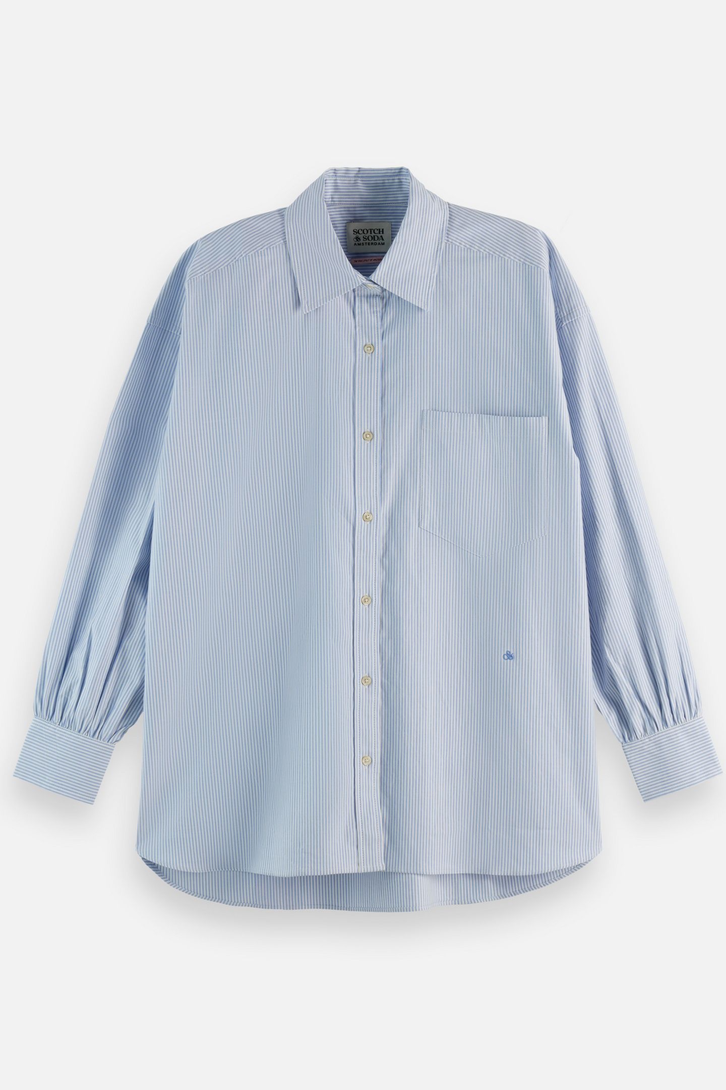 GIRLFRIEND OXFORD STRIPES SHIRT WHITE AND BLUE STRIPE 4