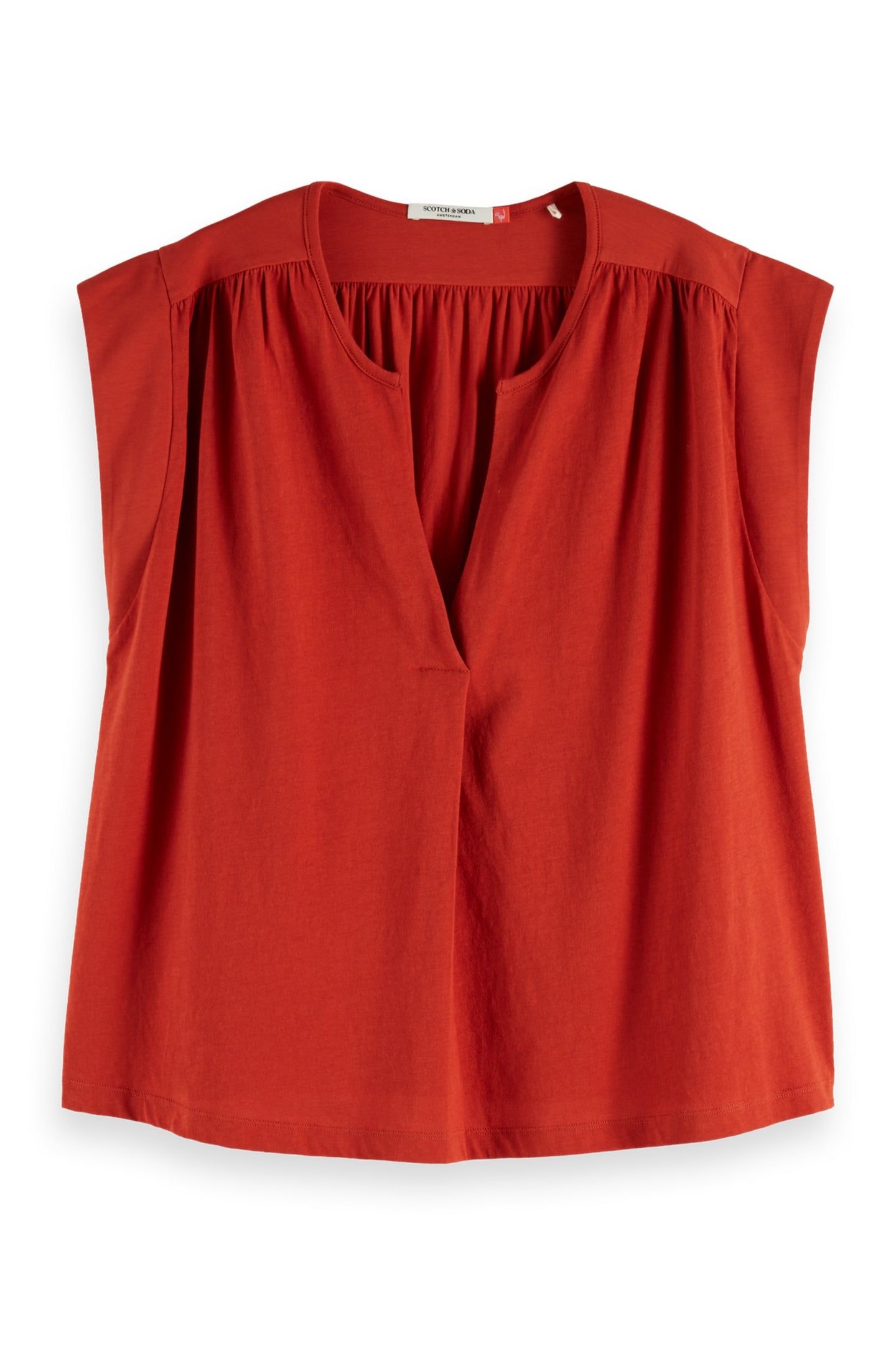 DRAPEY V-NECK T-SHIRT KETCHUP 4