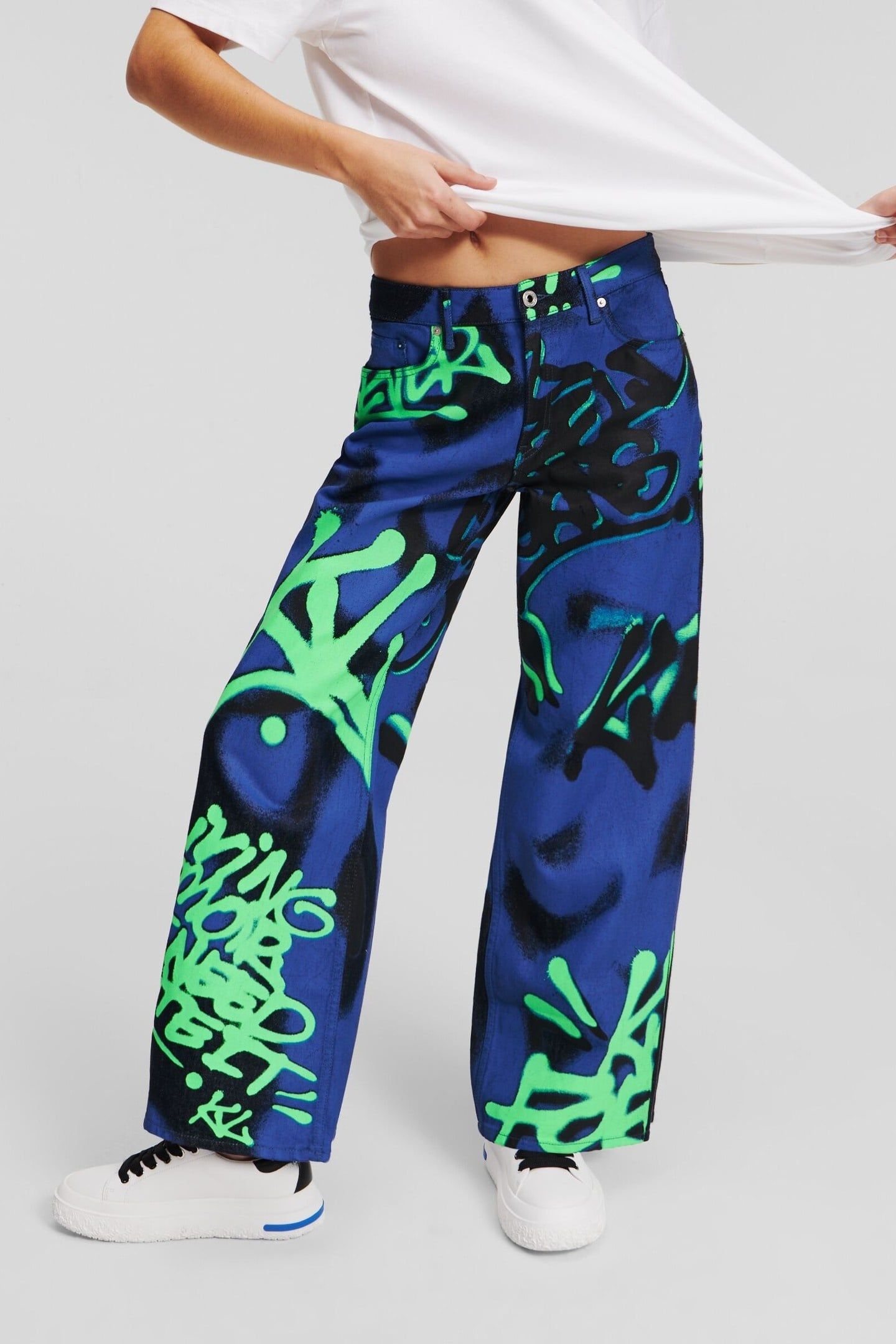 RELAXED GRAFFITI DENIM RINSE BLUE 1