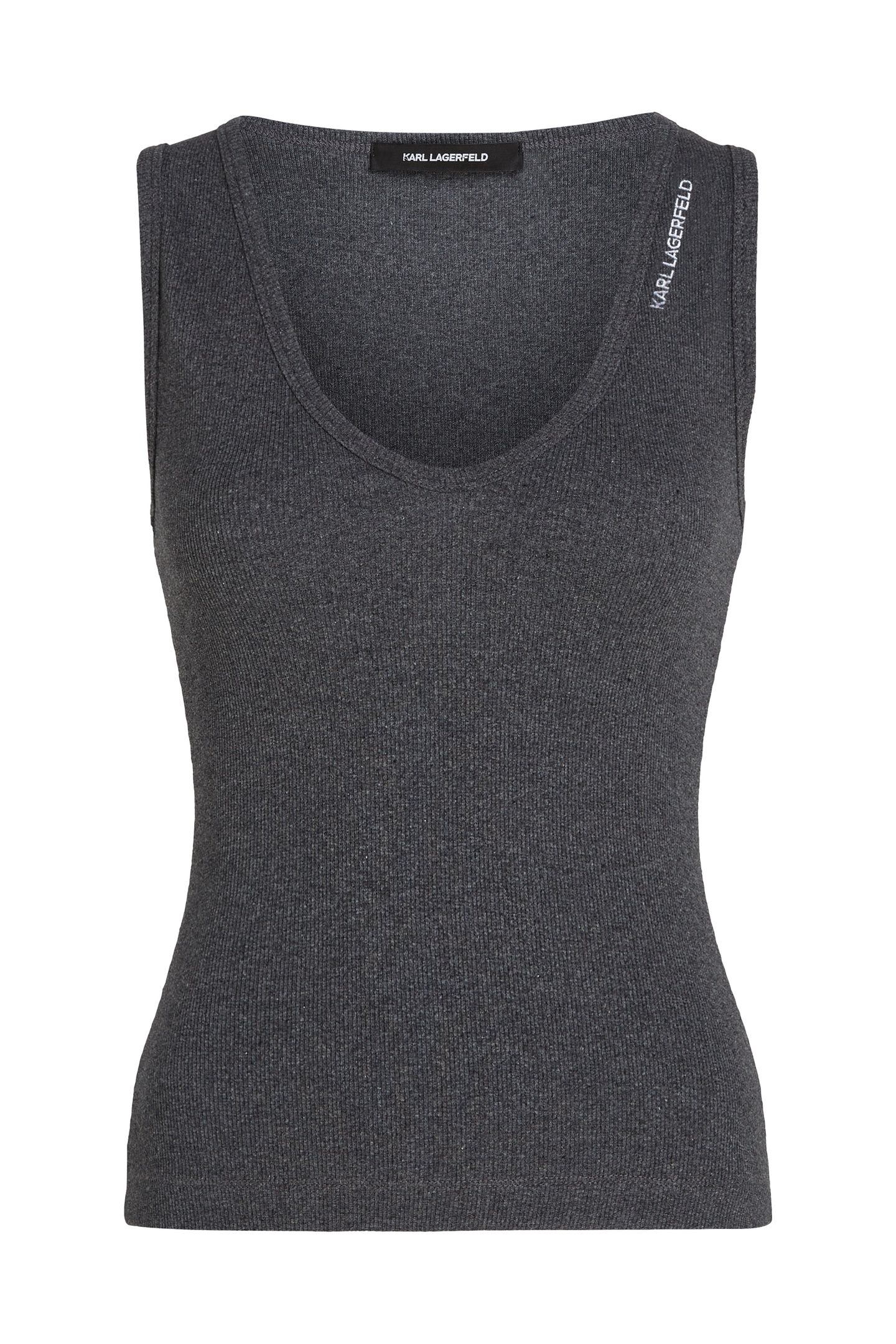 RIBBED V-NECK TANK MELANGE GREY MELANGE 5