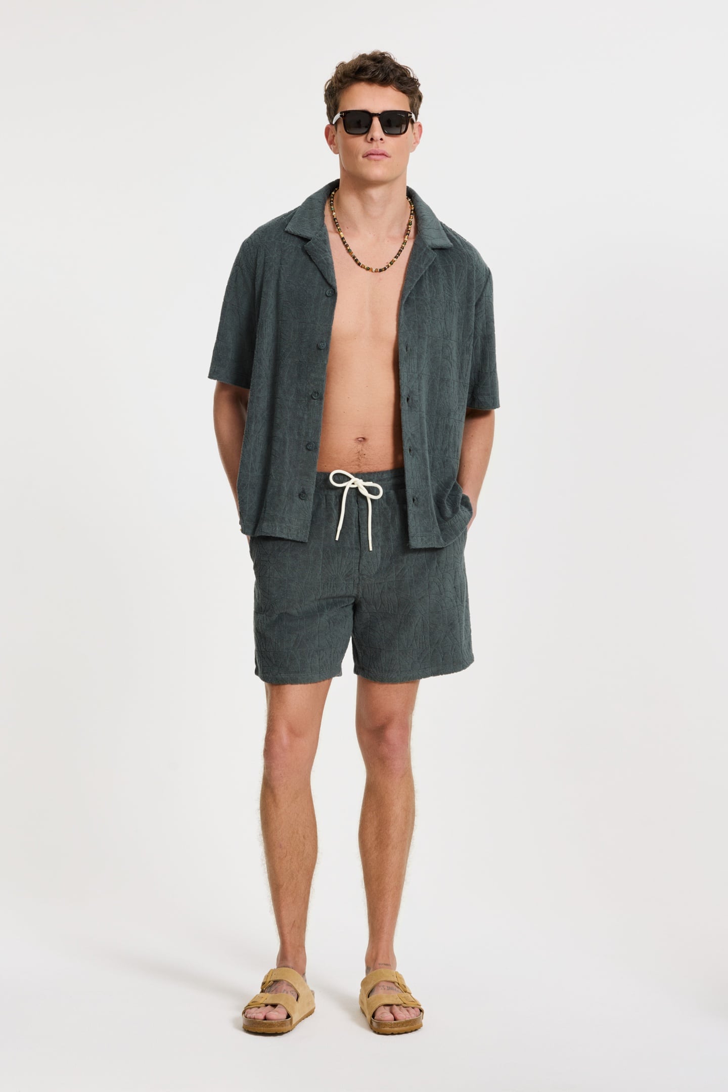 TONY TOWELING SHORTS GEO SUN GREEN SMOKEY GEO SUN 5