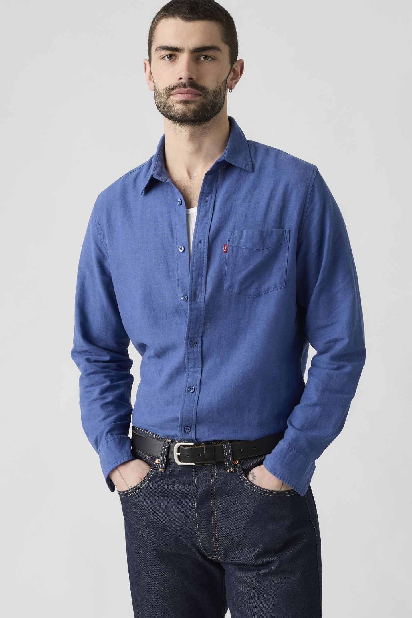 SUNSET ONE POCKET COTTON LINEN SHIRT 1