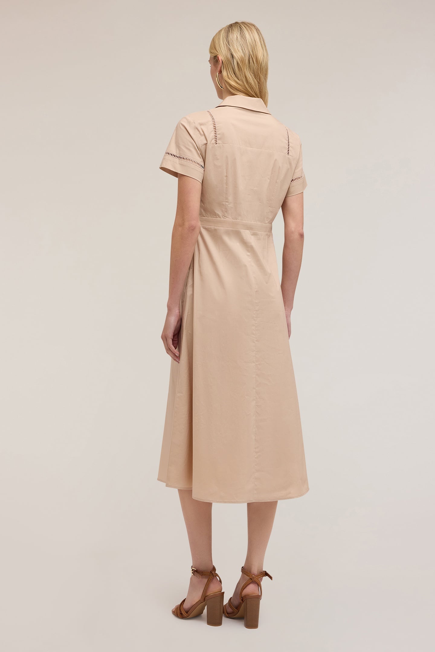 CHEMISIER DRESS WITH OPENWORK BEIGE 2