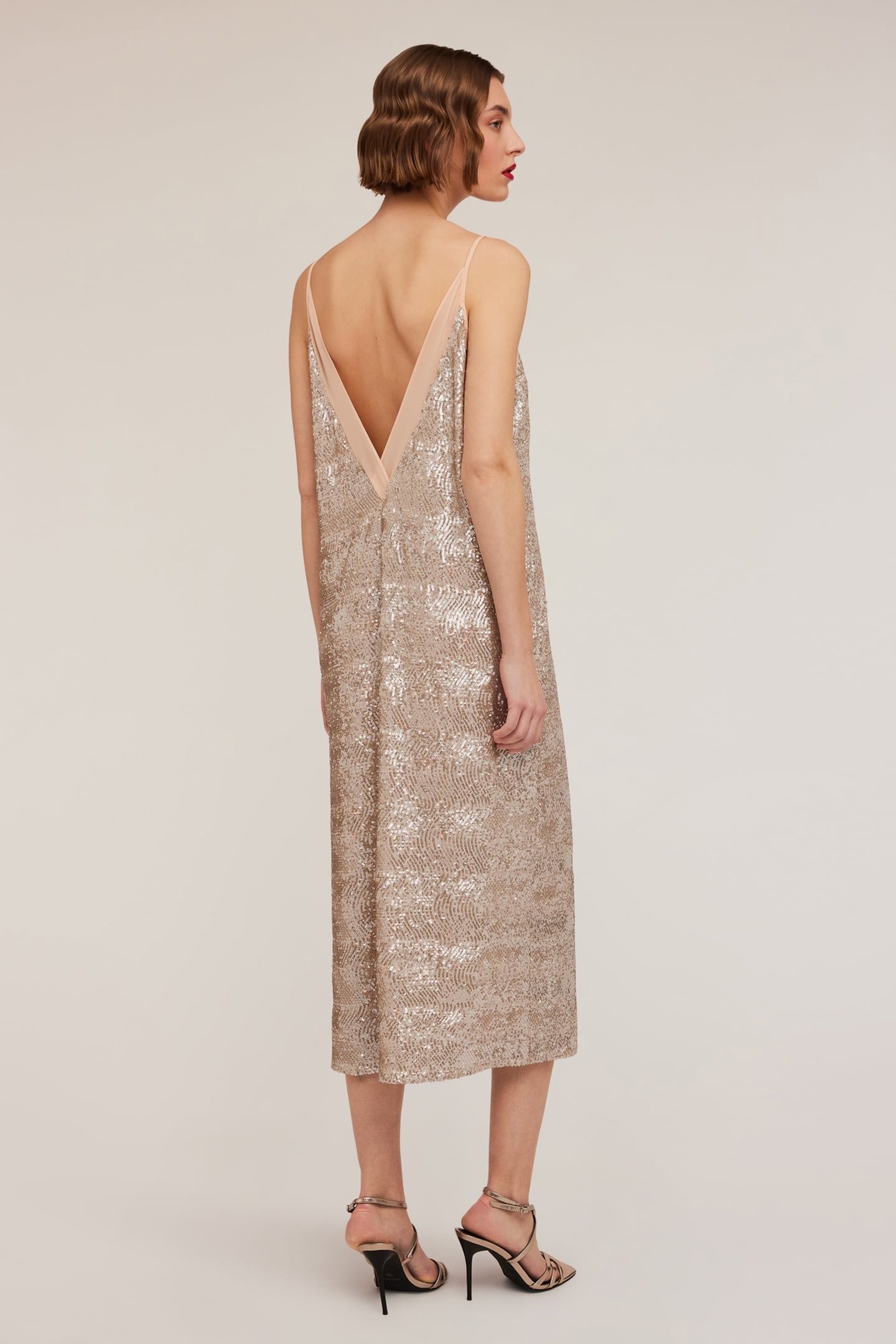 FULL SEQUIN MIDI DRESS PINK 2