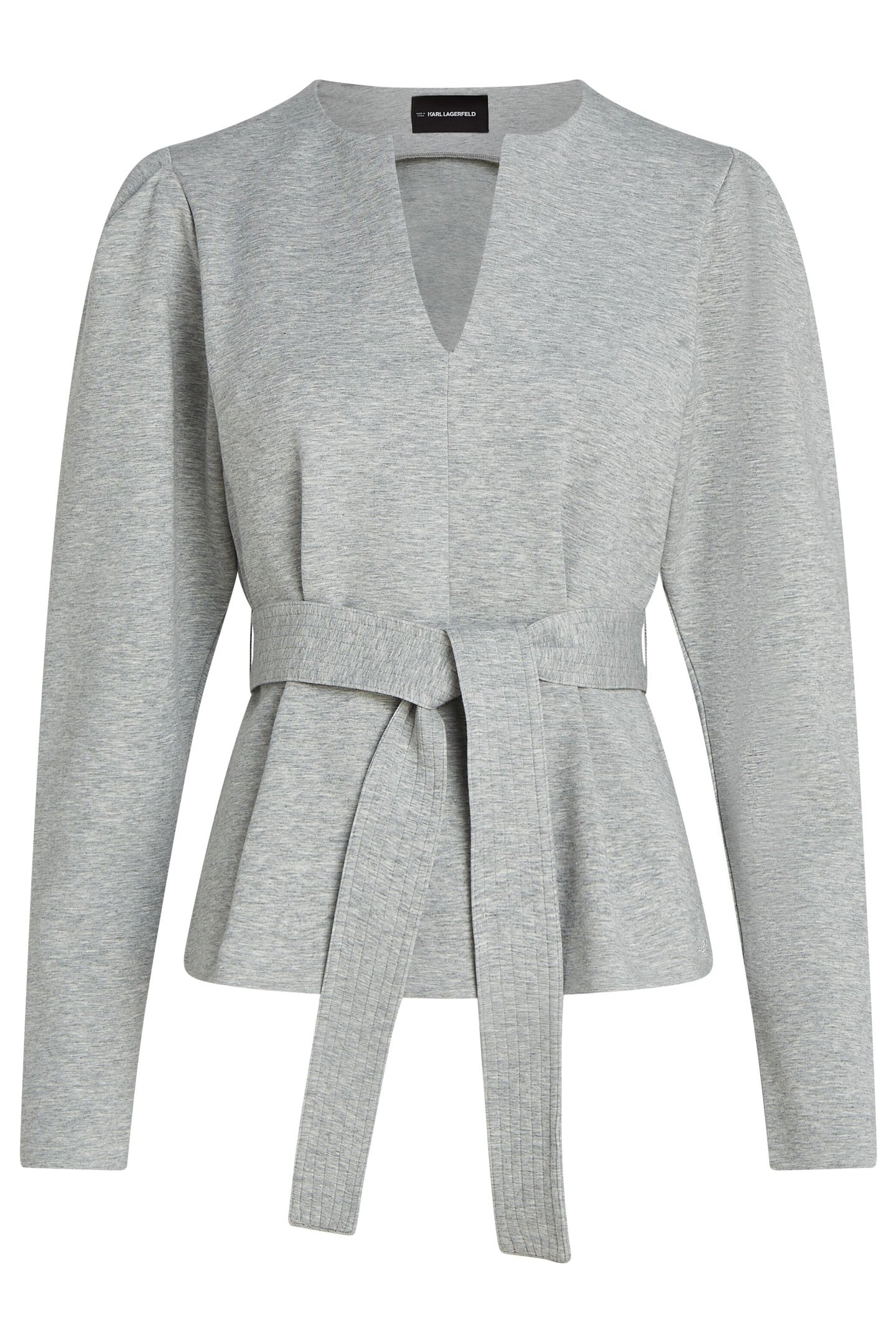 DOUBLE JERSEY VNECK SWEATSHIRT LIGHT GREY MELANGE 3
