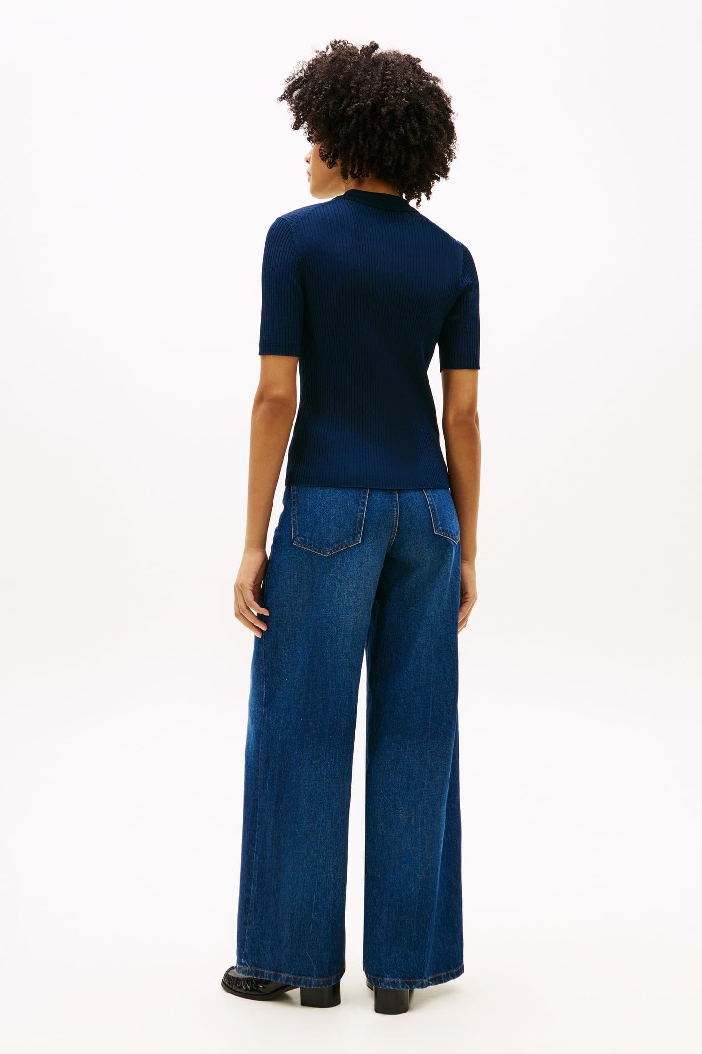 RAYON RIB SLIM POLO DARK NIGHT NAVY 3