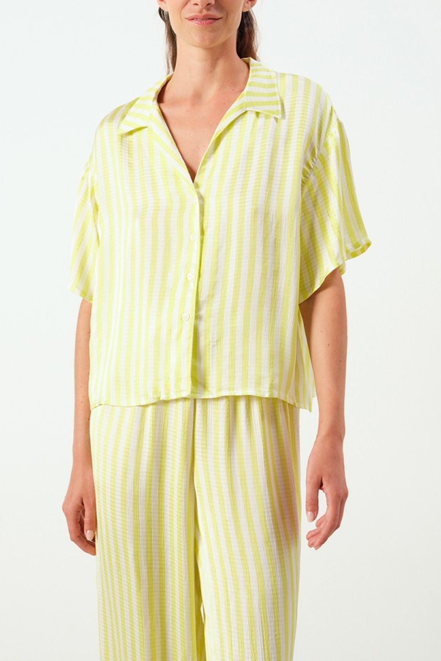 SHANING SHIRT RAYURES JAUNES FLUO 2