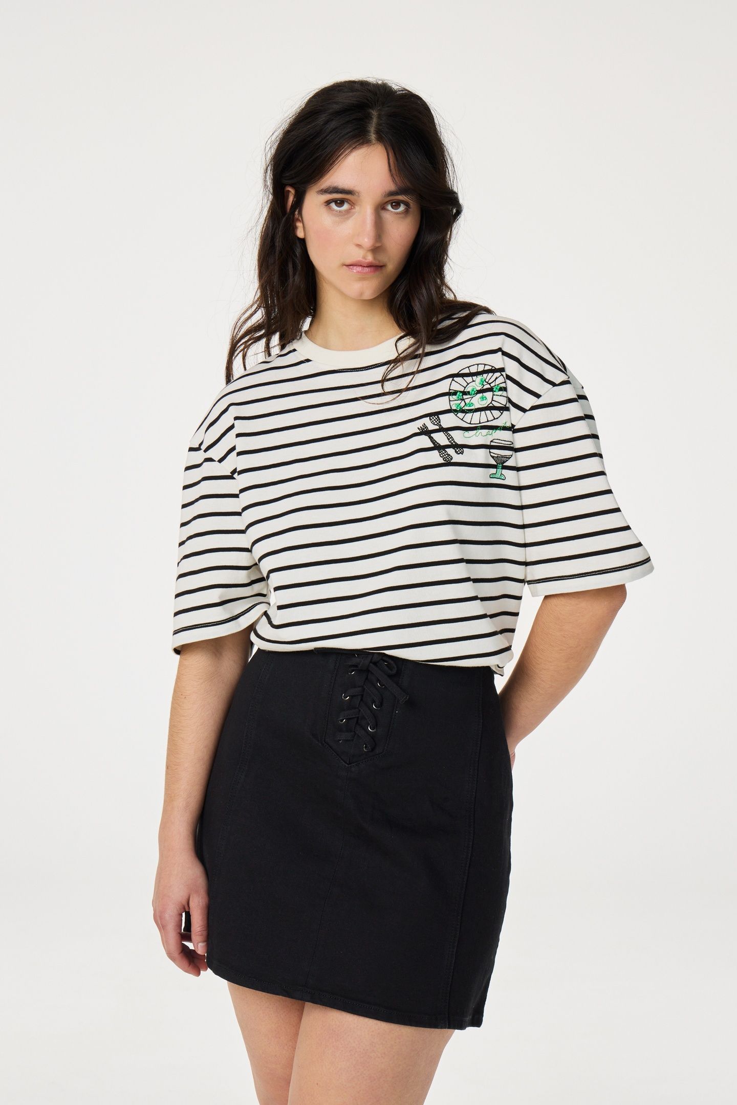 BENJA T-SHIRT COSY WHITE/BLACK 1