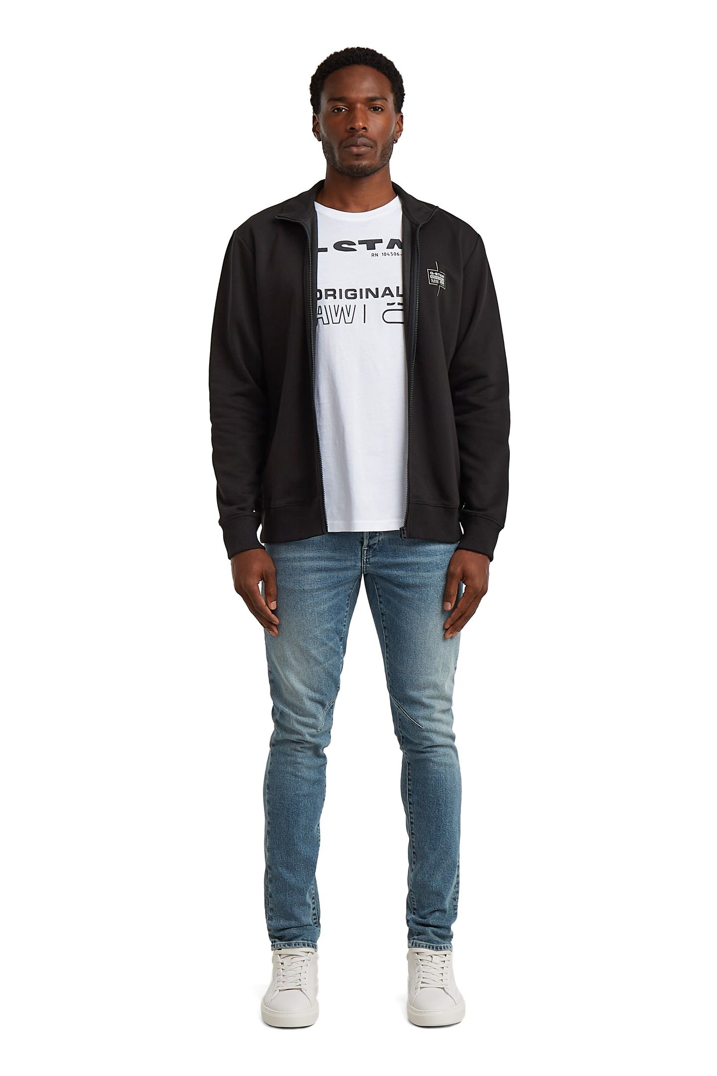 LOGO ZIP THRU SWEAT BLACK 4