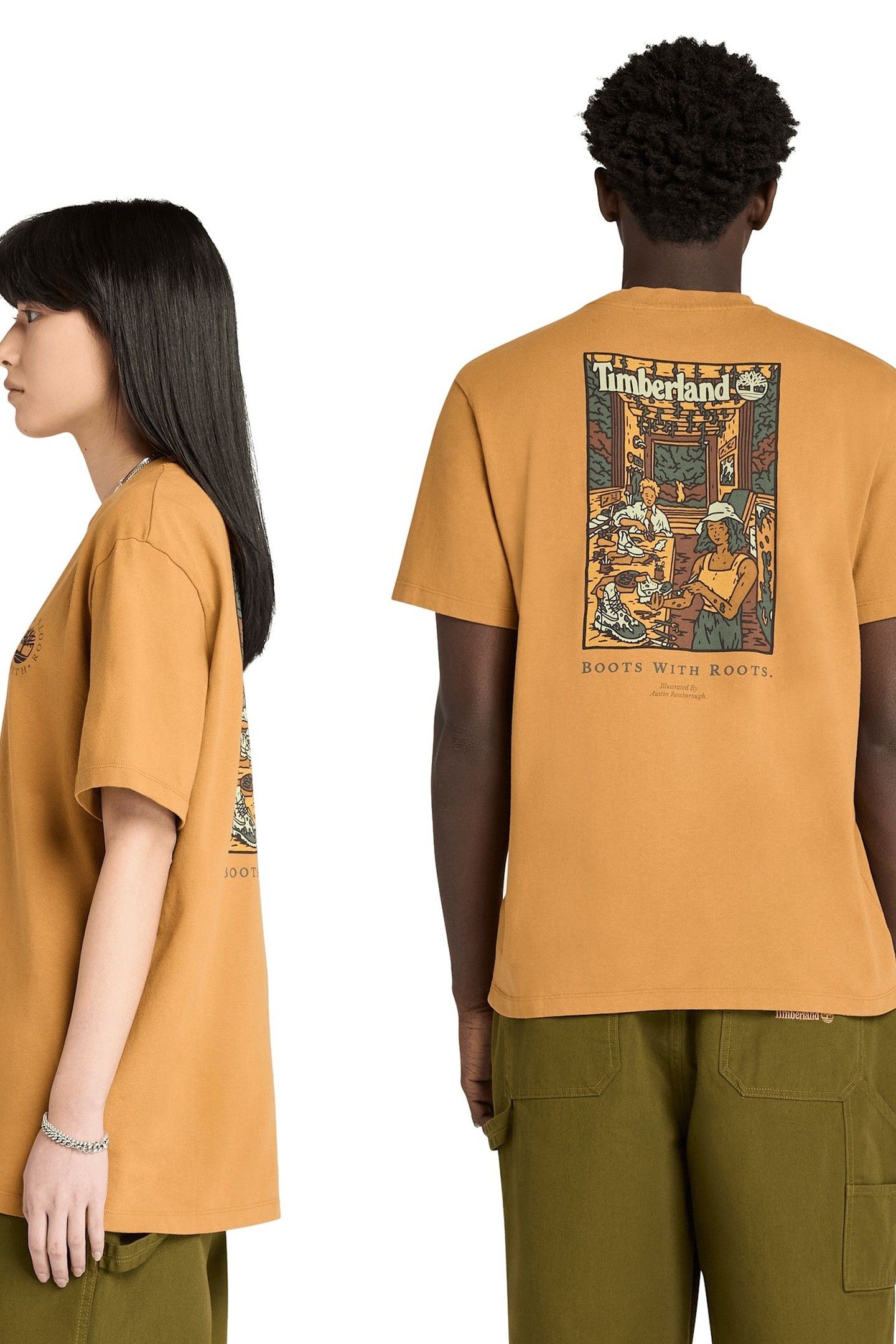 UNISEX WASHED BOOT LAB BACK GRAPHIC TEE WHEAT BOOT 2