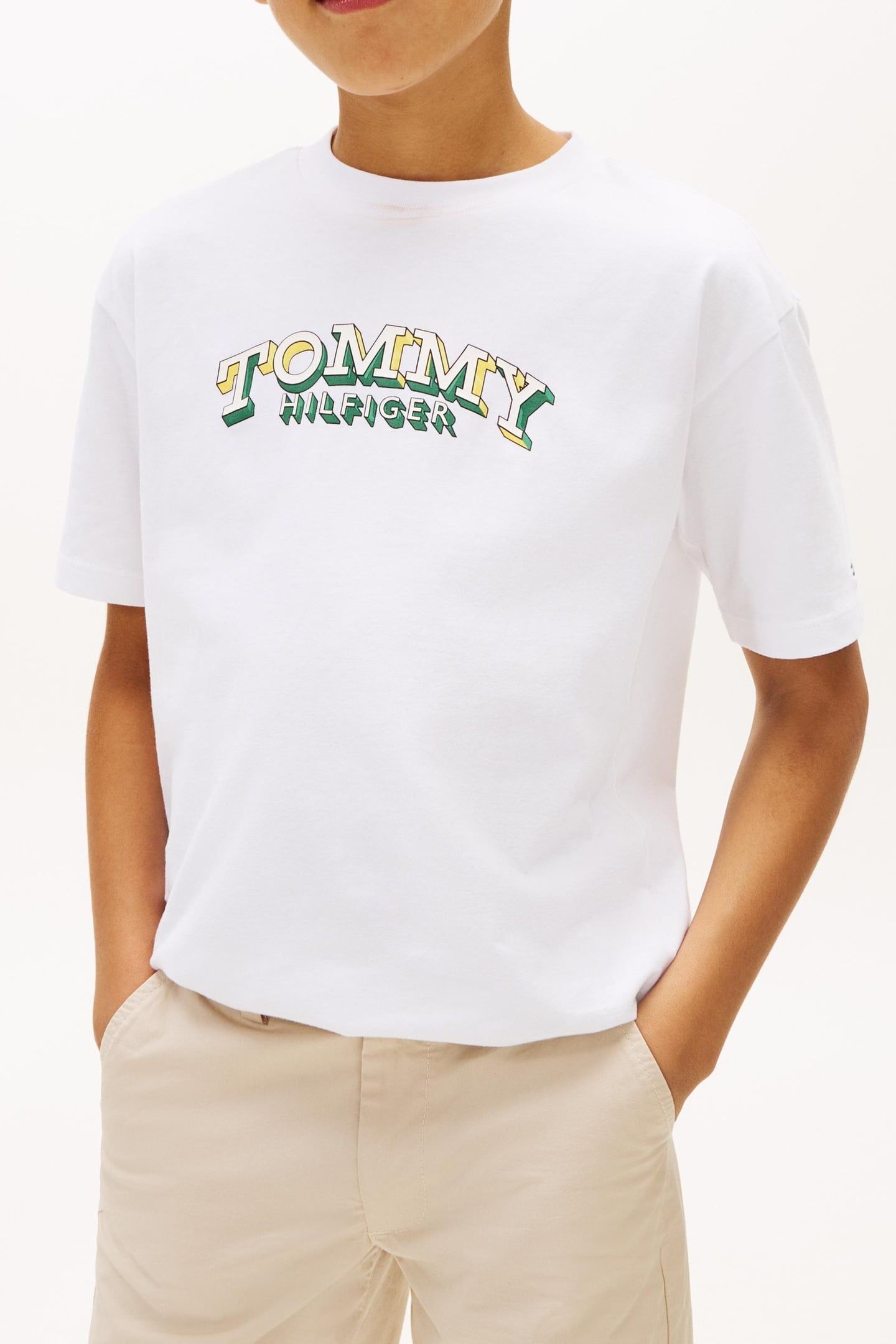 BOYS 3D GRAPHIC T-SHIRT WHITE TOMMY 1