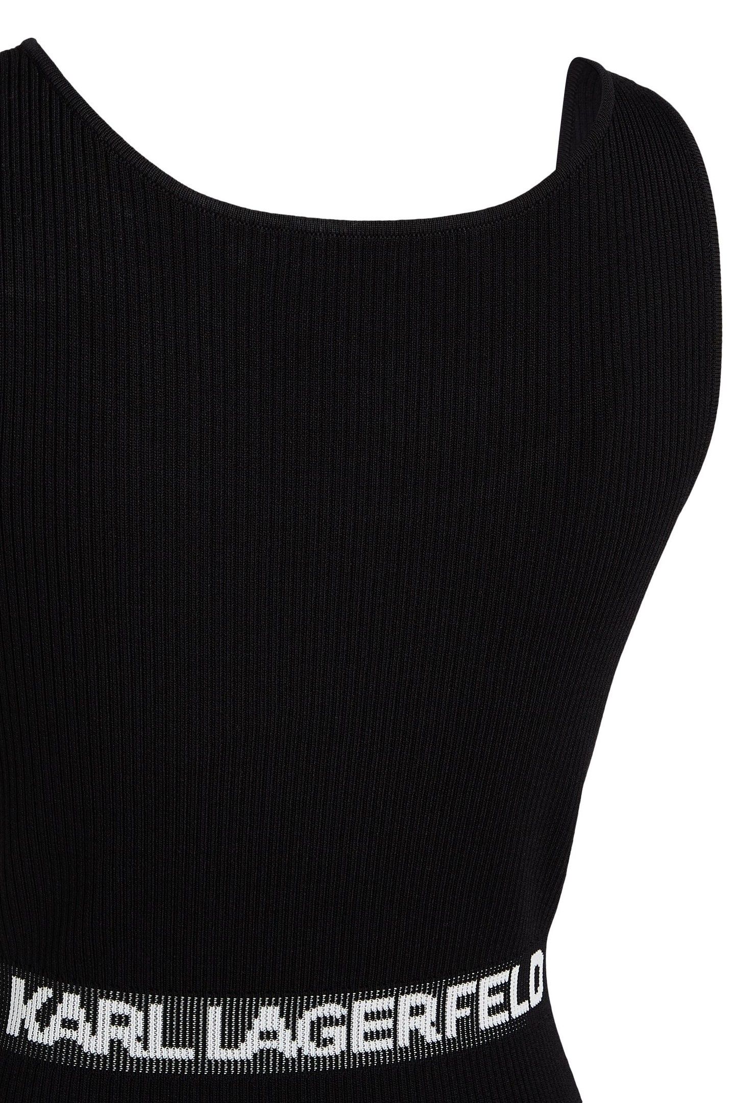 SLEEVELESS RIB KNIT DRESS BLACK 7