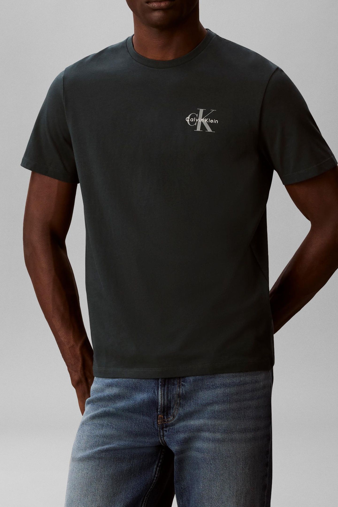 SS 30S CLASSIC MICRO TEE BRIGHT WHITE/DARK TEAL 2