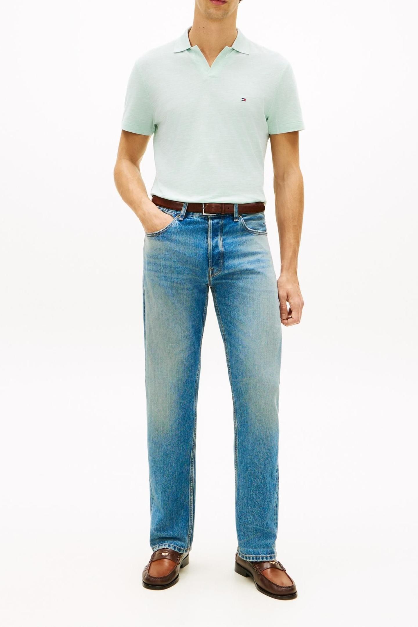 SLUB OXFORD PIQUE POLO CRUSHED MINT/WHITE 2