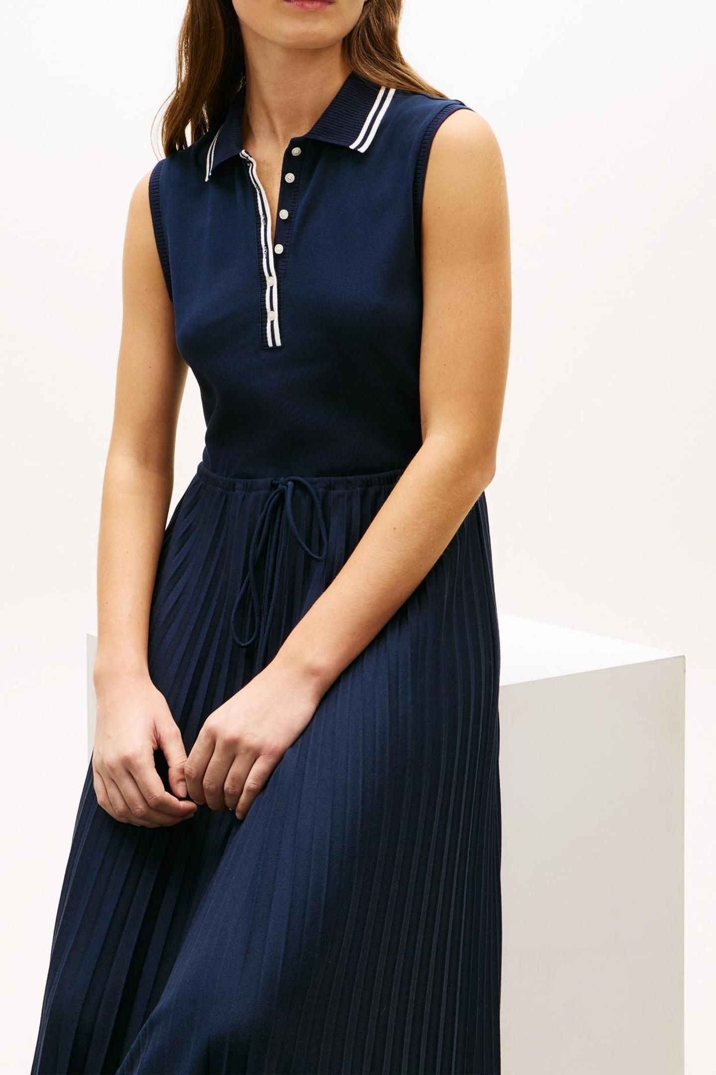 1985 PLEATED POLO DRESS DARK NIGHT NAVY 3