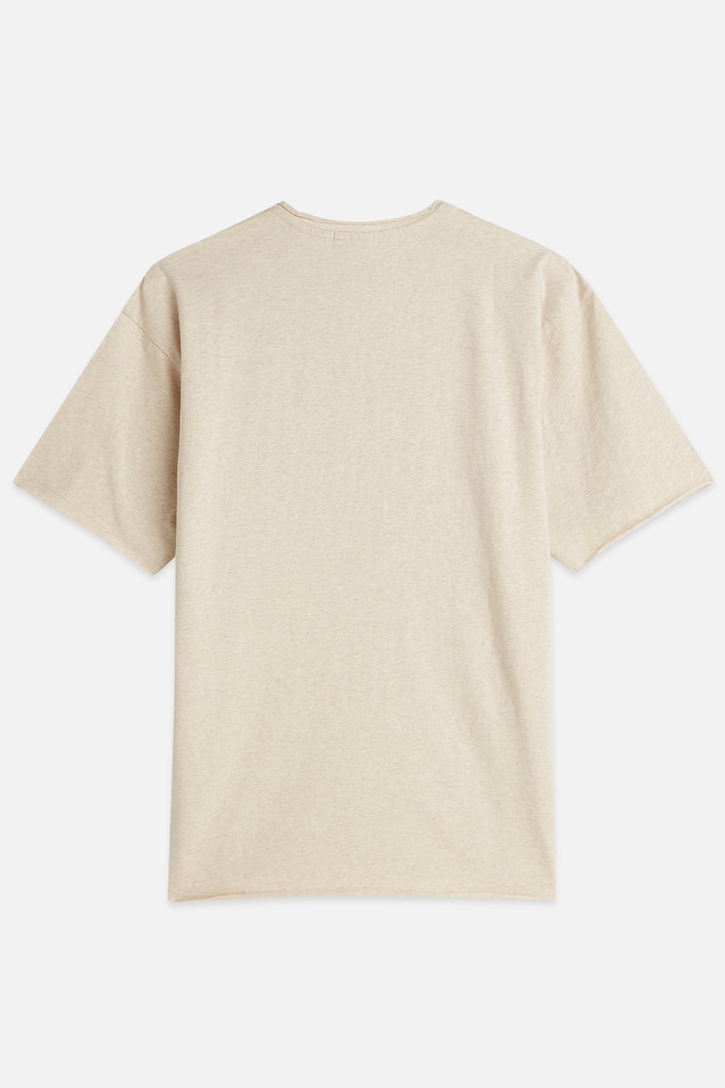 RAW-EDGED RELAXED-FIT GARMENT-DYED T-SHIRT OATMEAL MELANGE 5