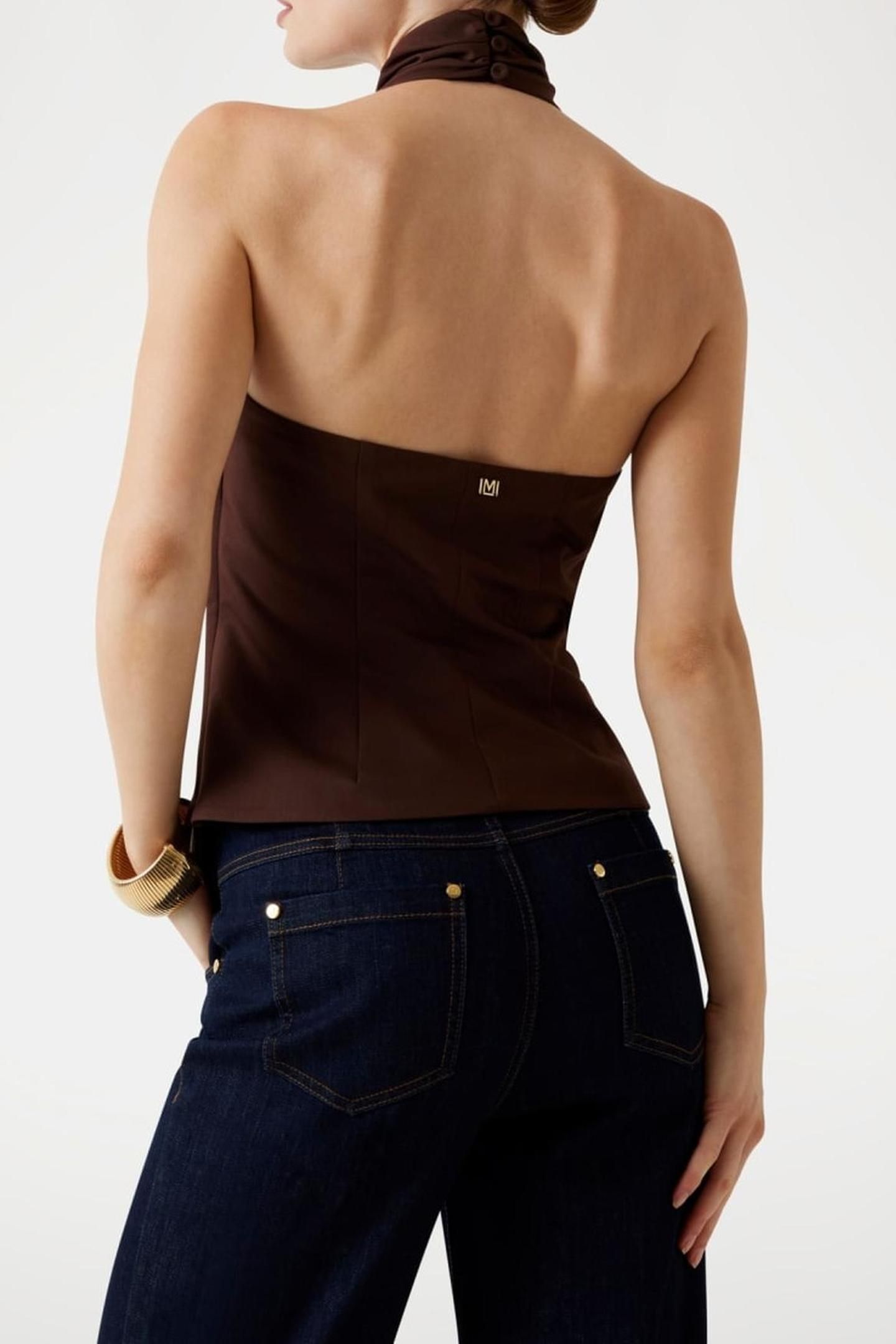 NADA HALTER NECK SL RICH BROWN 3