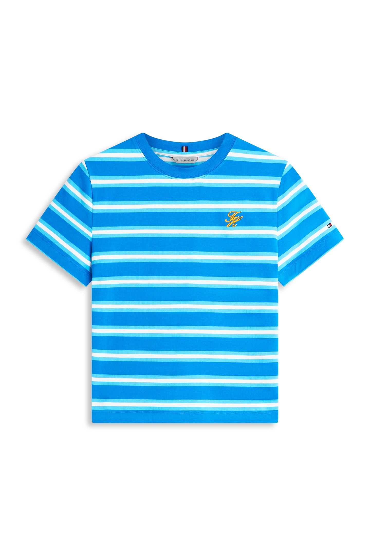 TH SCRIPT REGULAR C-NECK T-SHIRT PREPPY STRIPE BLUE ORBIT 4