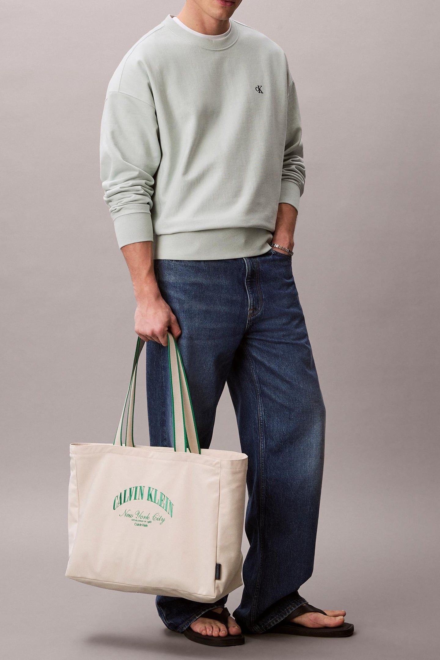 PREMIUM TERRY MONOGRAM SWEATSHIRT PALE MEADOW 1