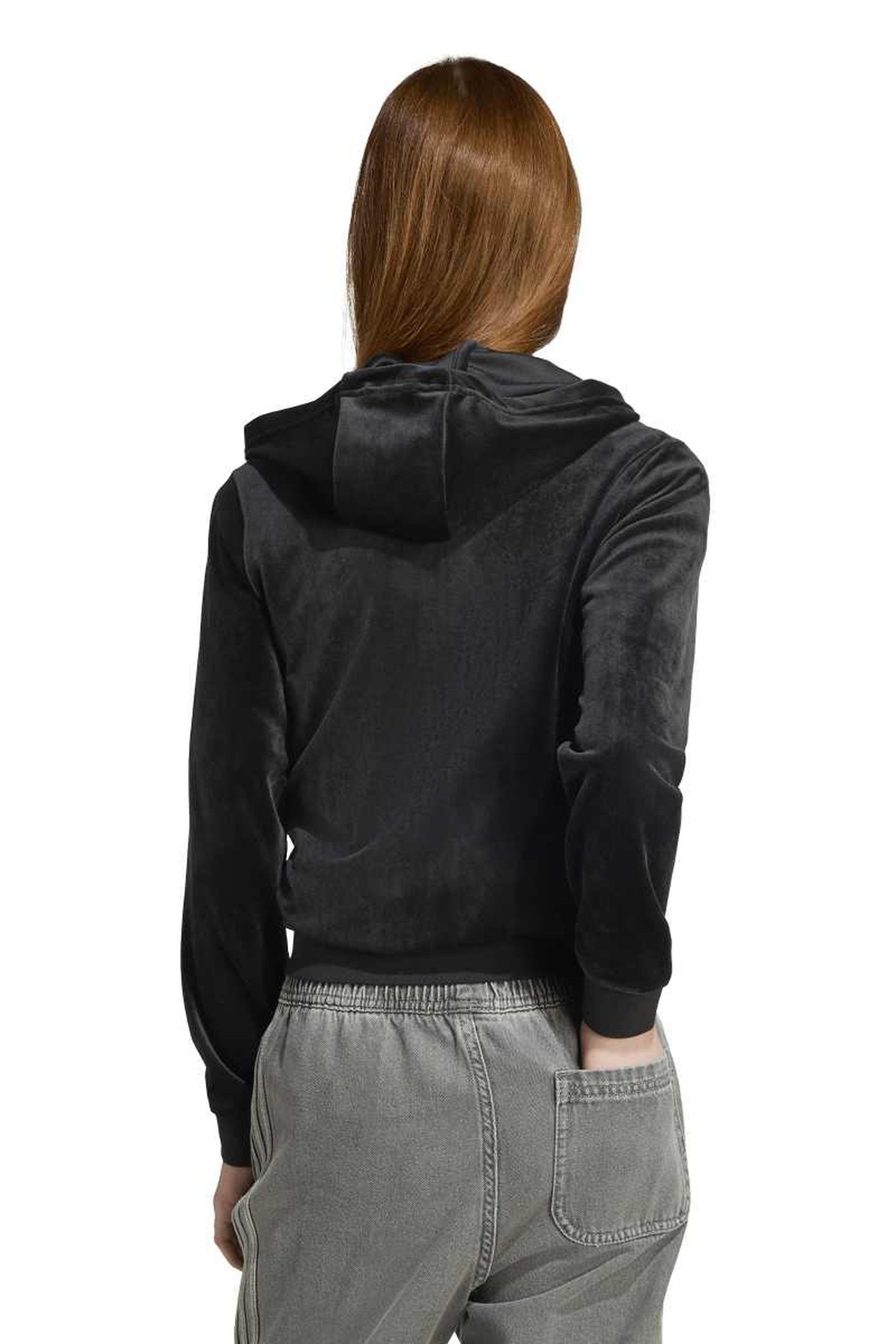 ORIGINALS VELOUR ZIP HOODIE BLACK 3