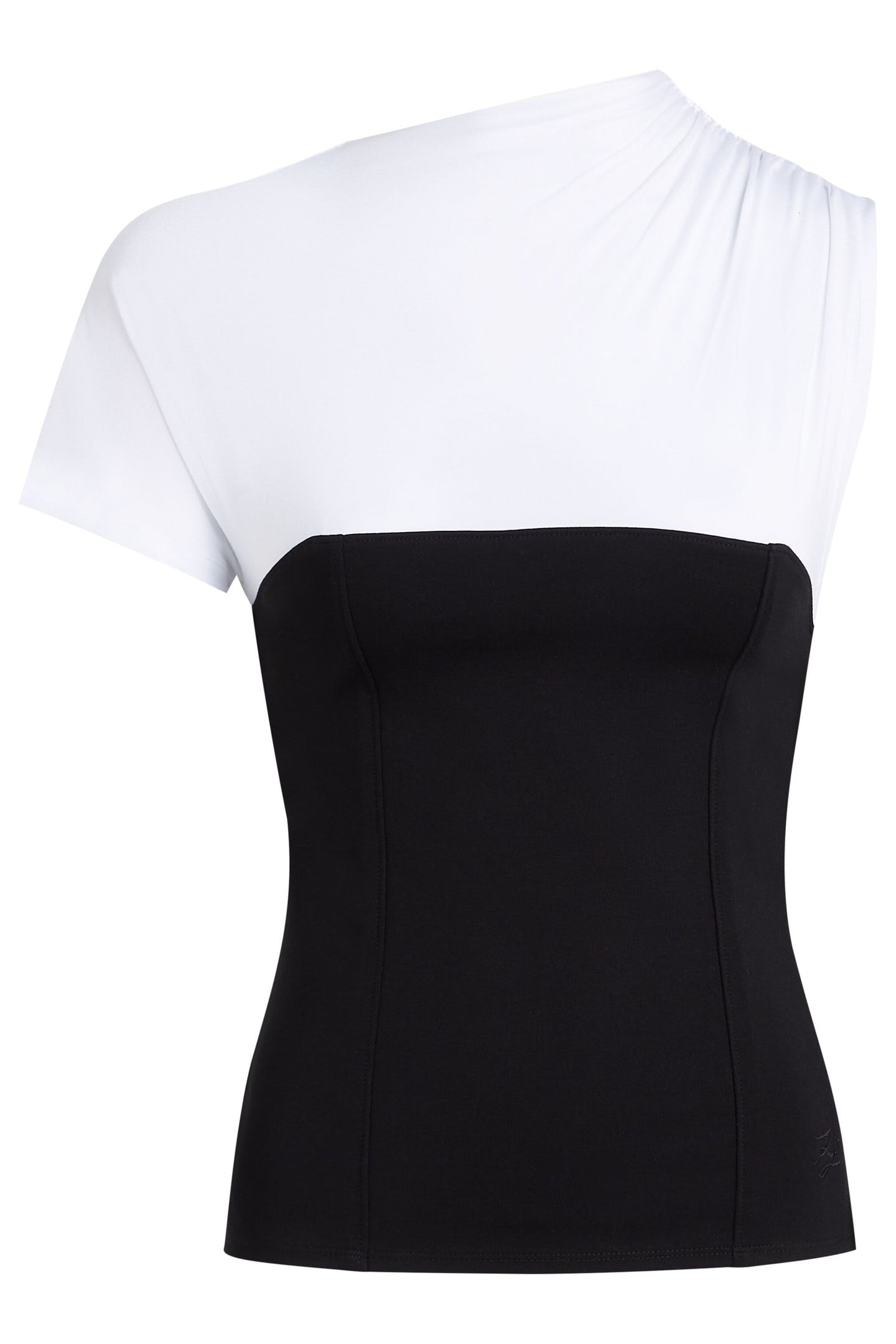 KARL STUDIO FABRIC MIX T-SHIRT WHITE/BLACK 3