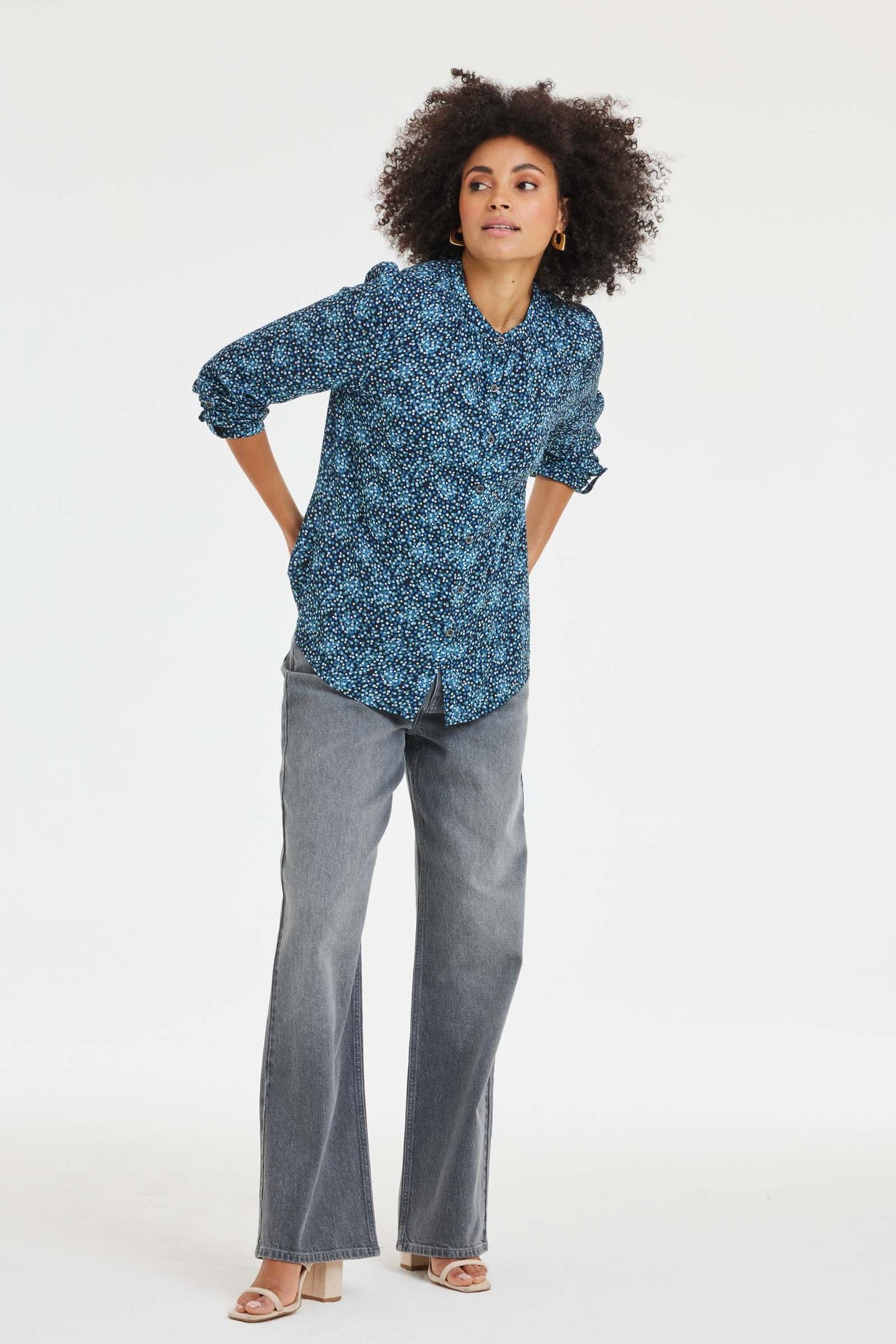 BLOUSE TYLA DARK BLUE FUJI XS PRINT 4