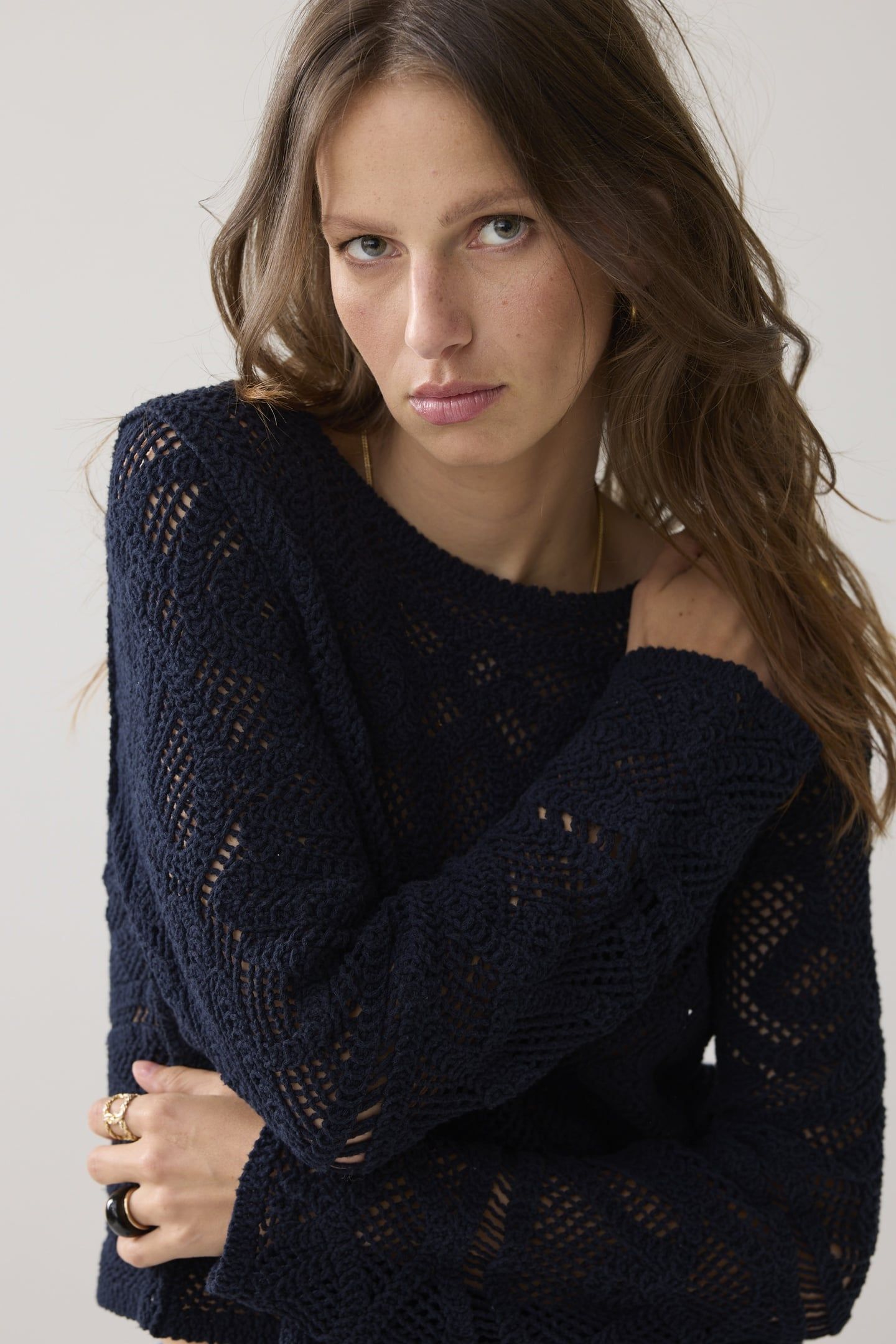SWEATER MACRAME KNIT MIDNIGHT BLUE 3