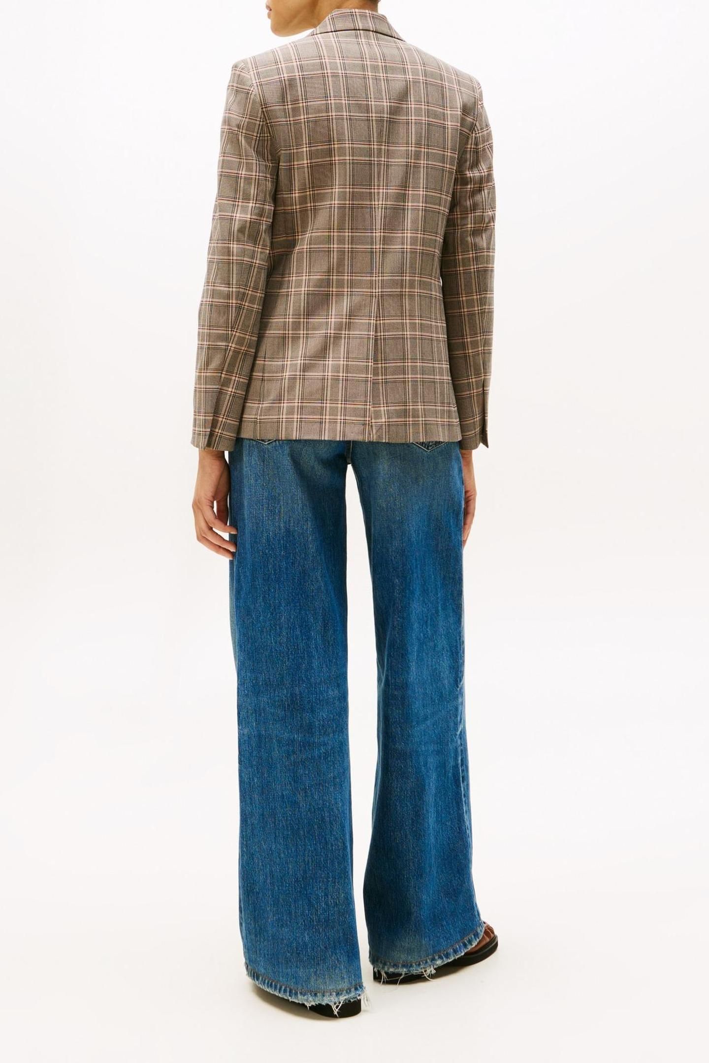 CORE CHECK REGULAR STRAIGHT BLAZER BROWN 2